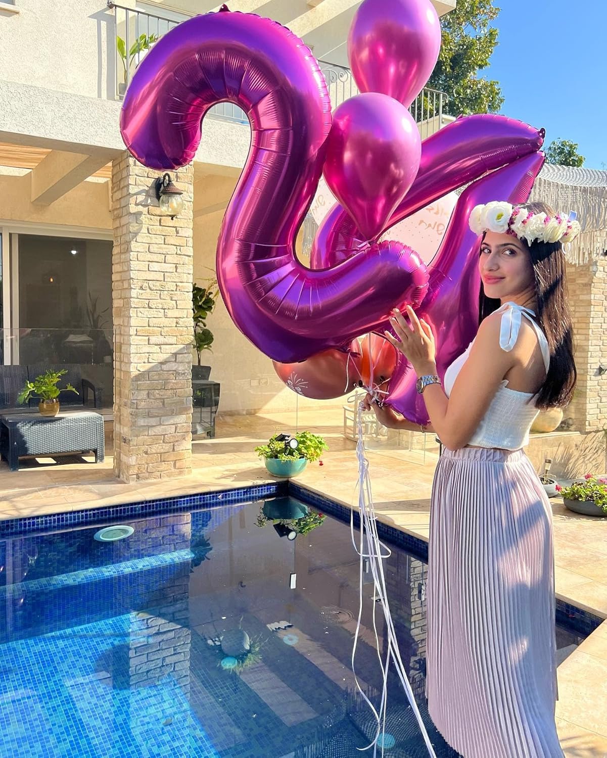 Number 13 Balloons by [Brand Name] - 40-Inch Hot Pink Birthday Decorations for Girls