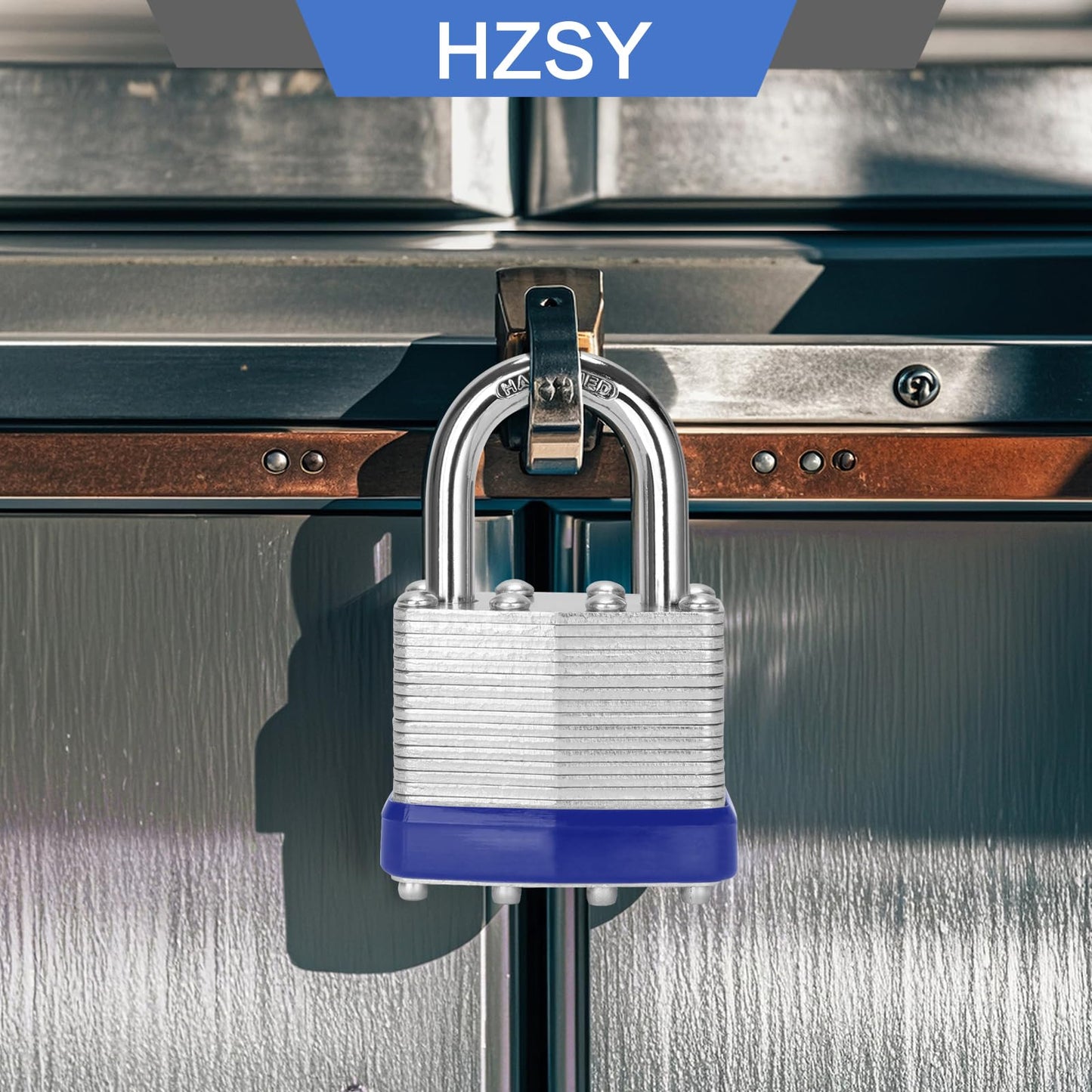 HZSY Padlocks Keyed Alike, Pack of 6, Laminated Steel Keyed Lock (1-9/16", 40mm), Padlocks with Same Key, Normal Shackle, for Toolbox, Locker & StorageUnit or More