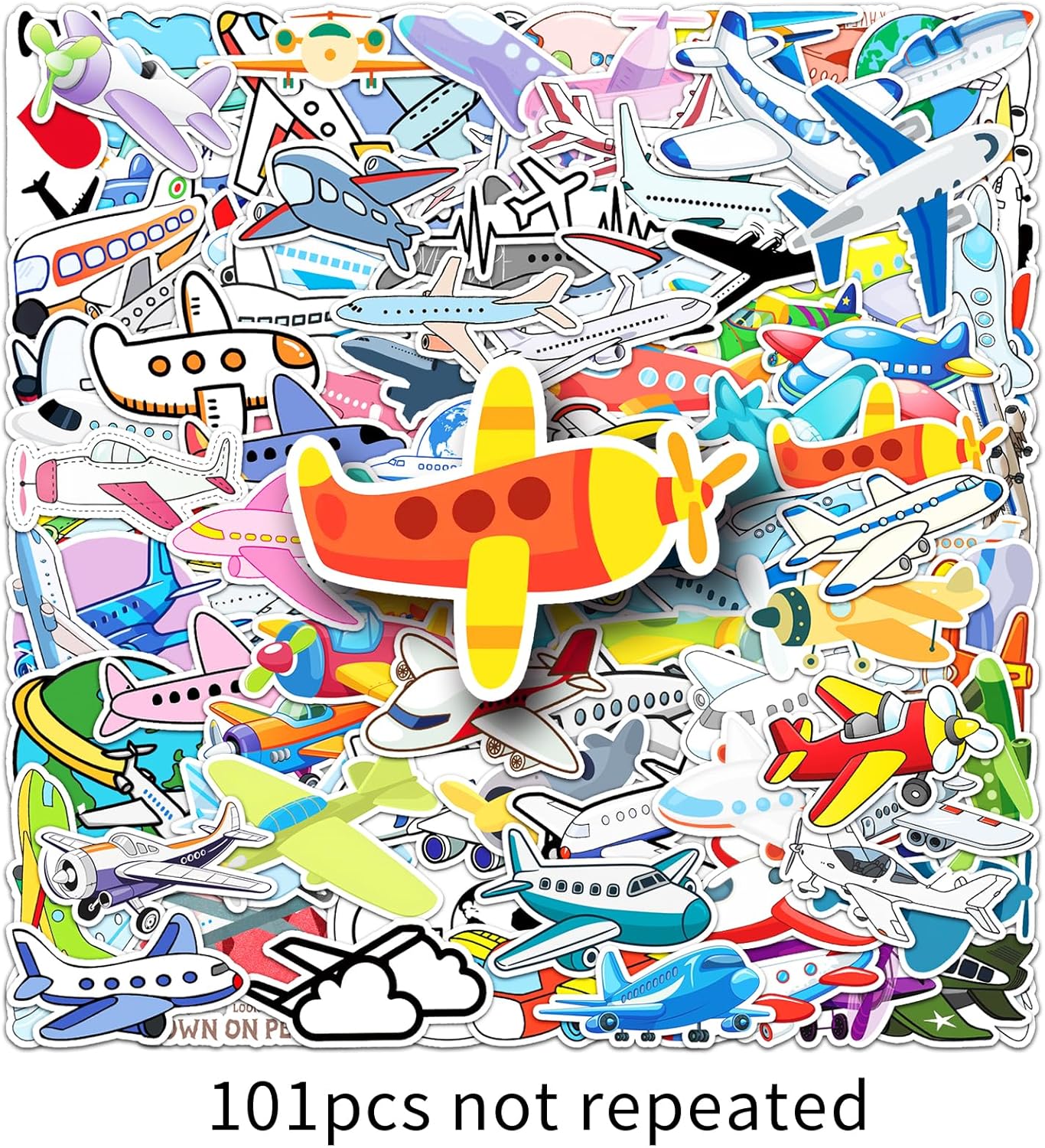 100 Set Pcs Airplane Stickers for Adults Teens, Airplane Party Supplies, Aircraft Waterproof Viny Stickers and Decals