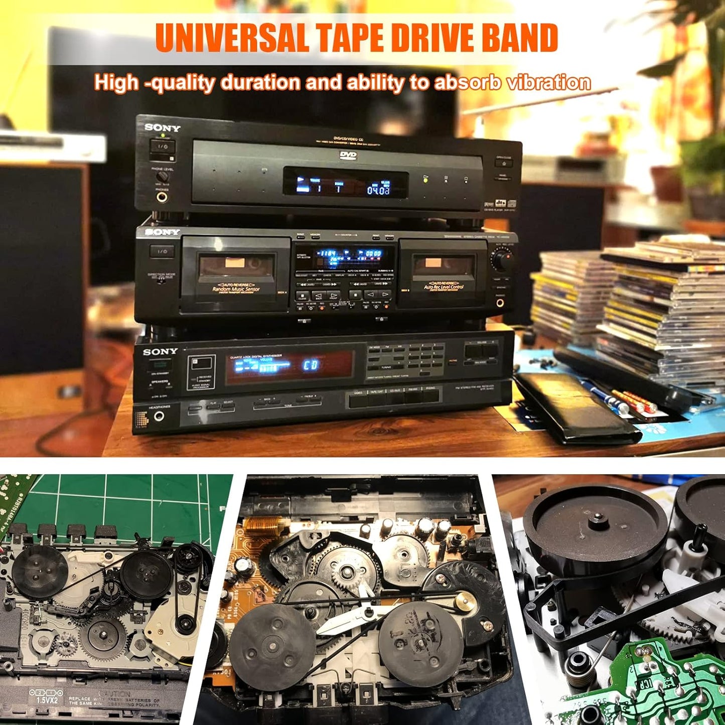 100 Cassette Cassette 40-135 MM, 50 1 MM 50 4 MM Pcs Recorder Rubber Belts - Recorder Repair Maintenance Mix Flat Tape