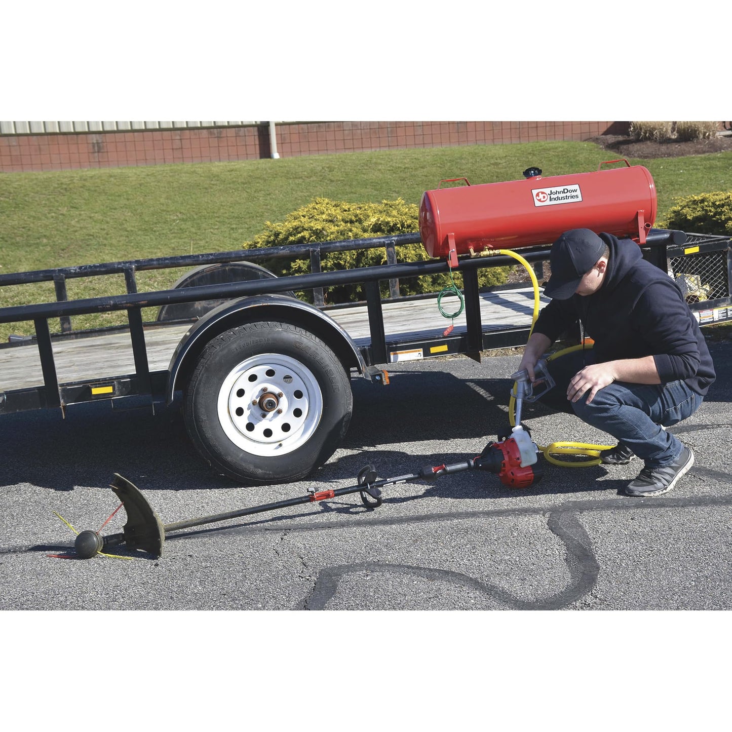 JohnDow Industries JDI-FST15 15 Gallon Fuel Station - Durable and Convenient Fuel Storage and Dispensing Solution,Red