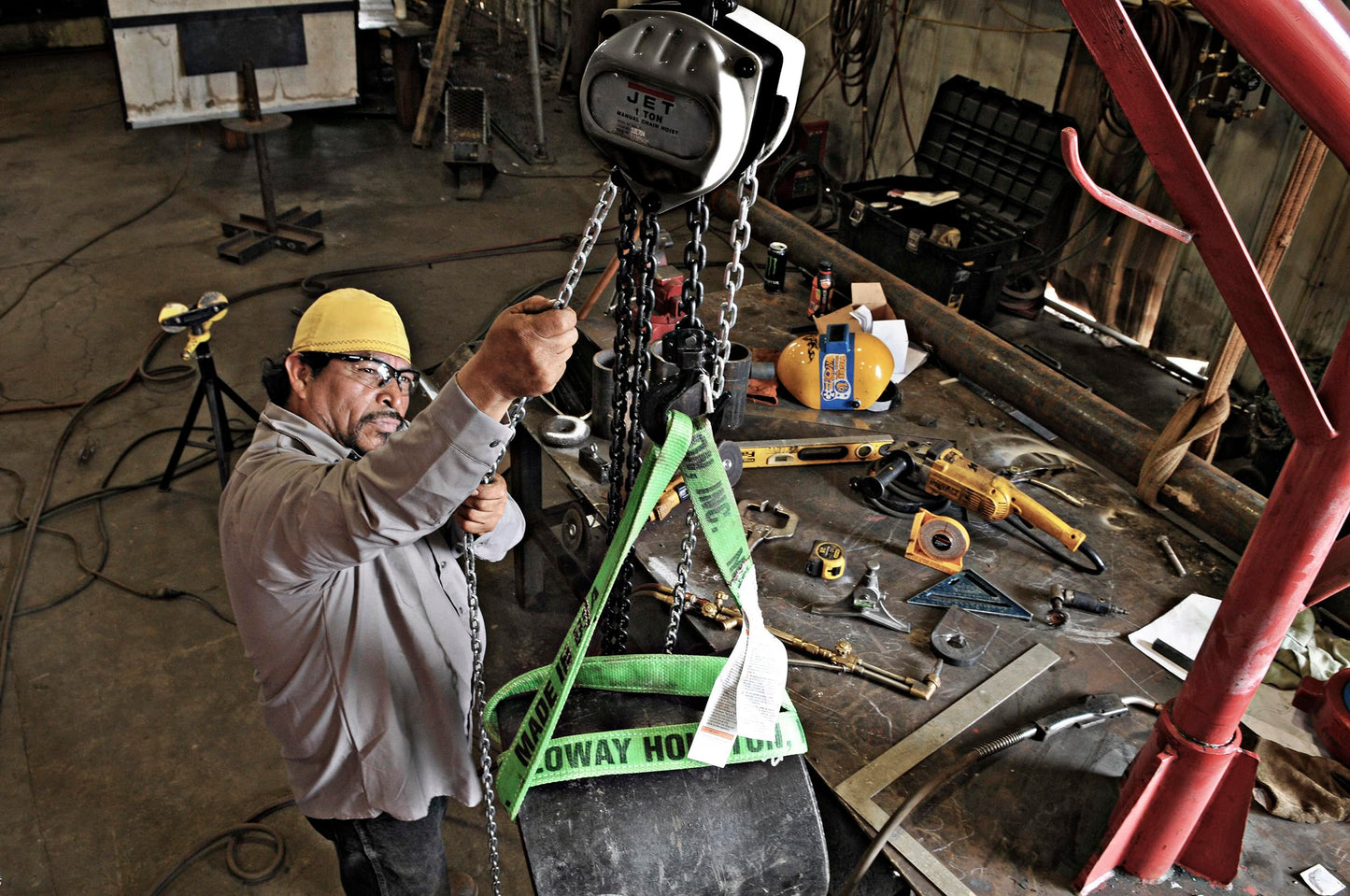 JET 1/2-Ton Hand Chain Hoist, 15' Lift (Model S90-050-15)