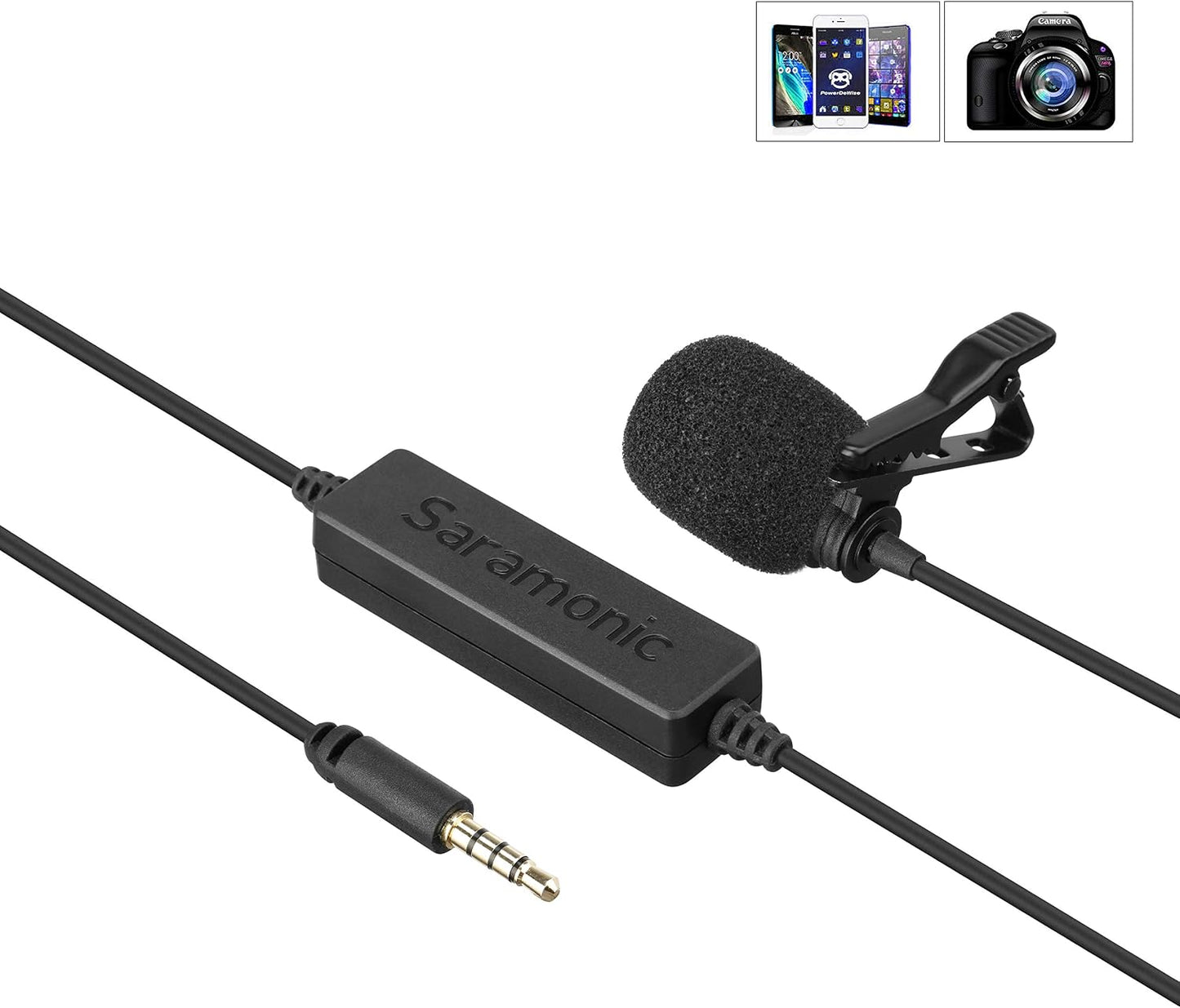 Saramonic LavMicro Omnidirectional Lavalier Microphone for DSLRs, Mirrorless, Video Cameras, Smartphones, Tablets