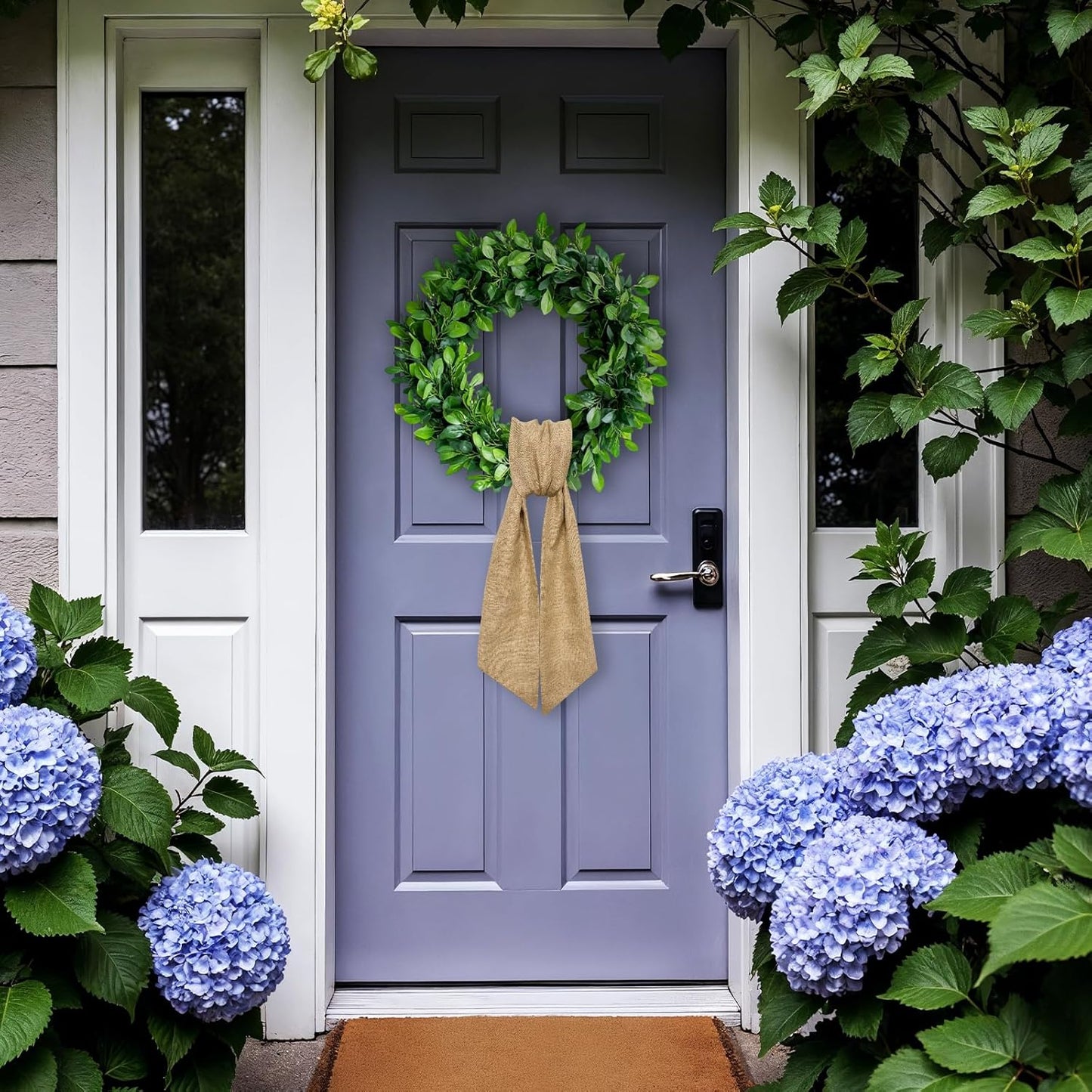 Skiennix Christmas Wreath Sash - Natural Cotton Decor for Front Door | 4 Pcs Set for Holiday Celebrations
