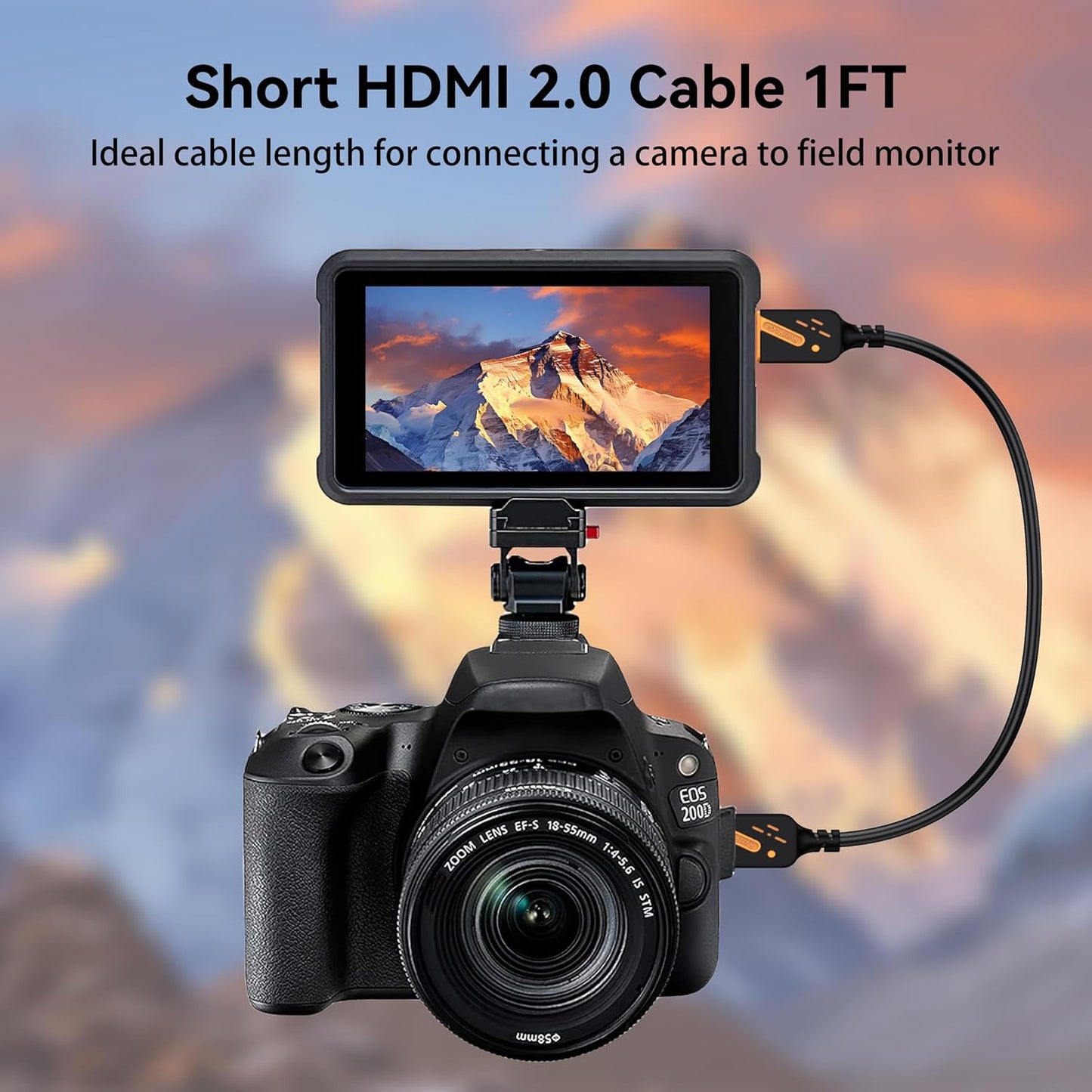 1 5-Pack, 18Gbps 2.0 4K@60Hz, 2K@144Hz, HDCP2.2, 3D PS5/4, Short HDMI Cable Foot, High Speed HDMI Cable Male to Male