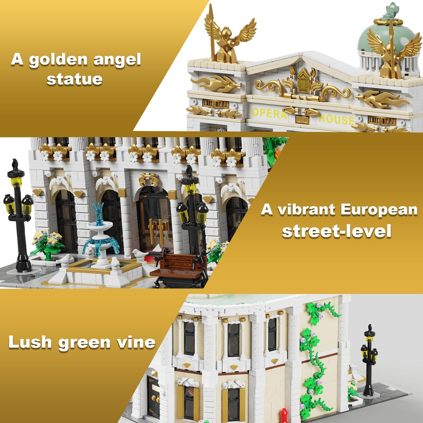 Holexapyd Paris Opera House Modular Building Sets for Adults, European Theater Architecture with Light Kit & 8 Figures, Collectible Club Building with Guitar for Music Lovers Gifts (4490 PCS)