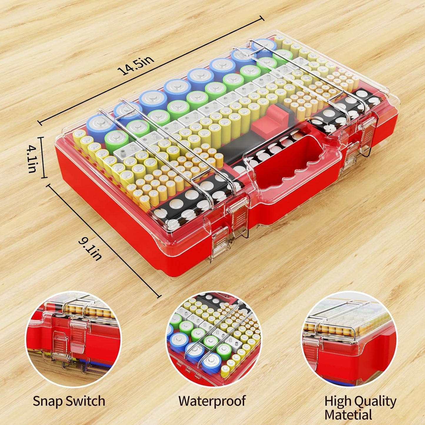 Narotood 280+ Pack,Holds 4A 9V 3V Lithium18650 LR44 CR2 CR123 CR1632 Battery Organizer Storage Holder Box Case