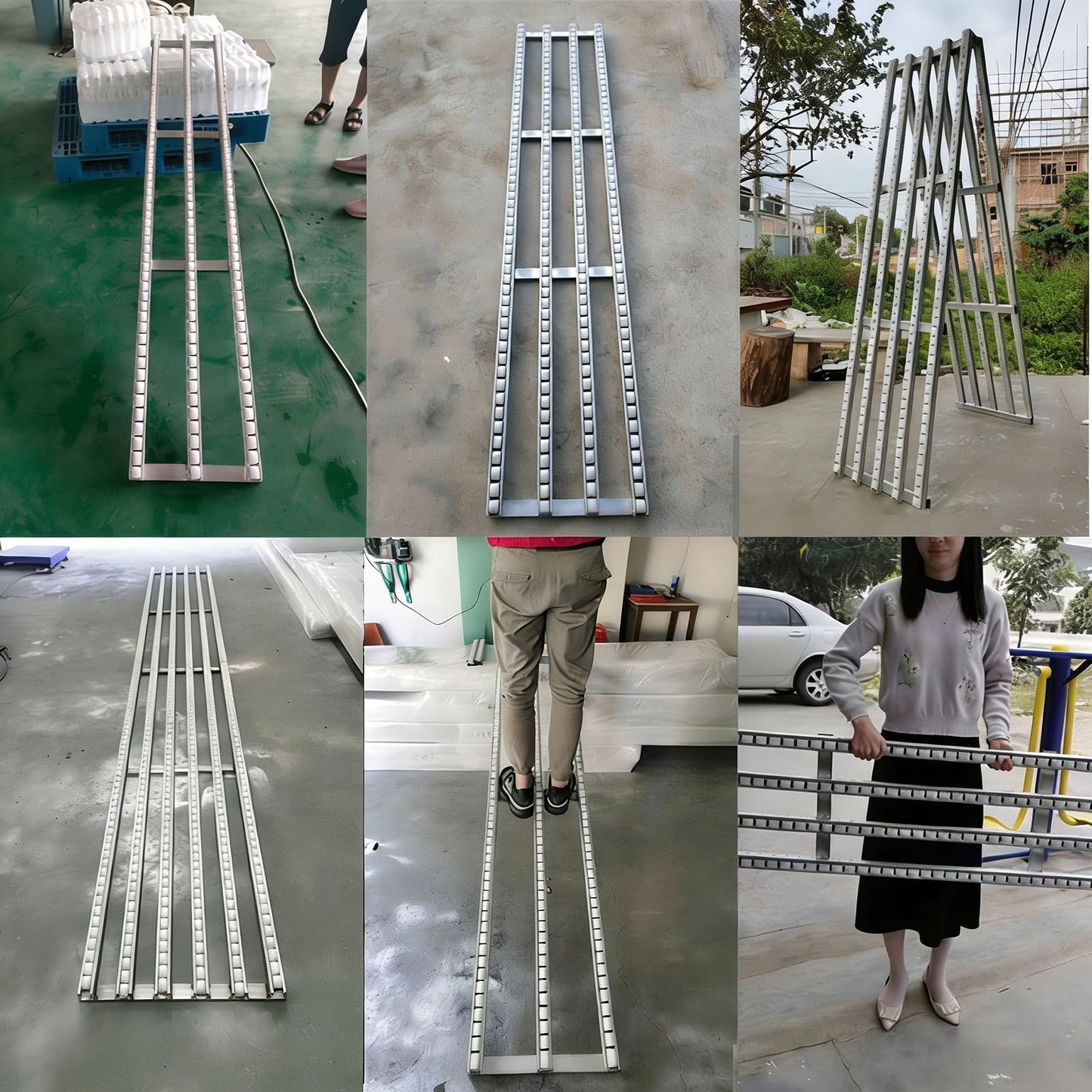 ZXHKZDX Splicable Stainless Steel Gravity Conveyor with Plastic Roller, Portable Unpowered Conveyor Roller Stands, Splicable Conveyor Lines for Woodworking(50X100CM)