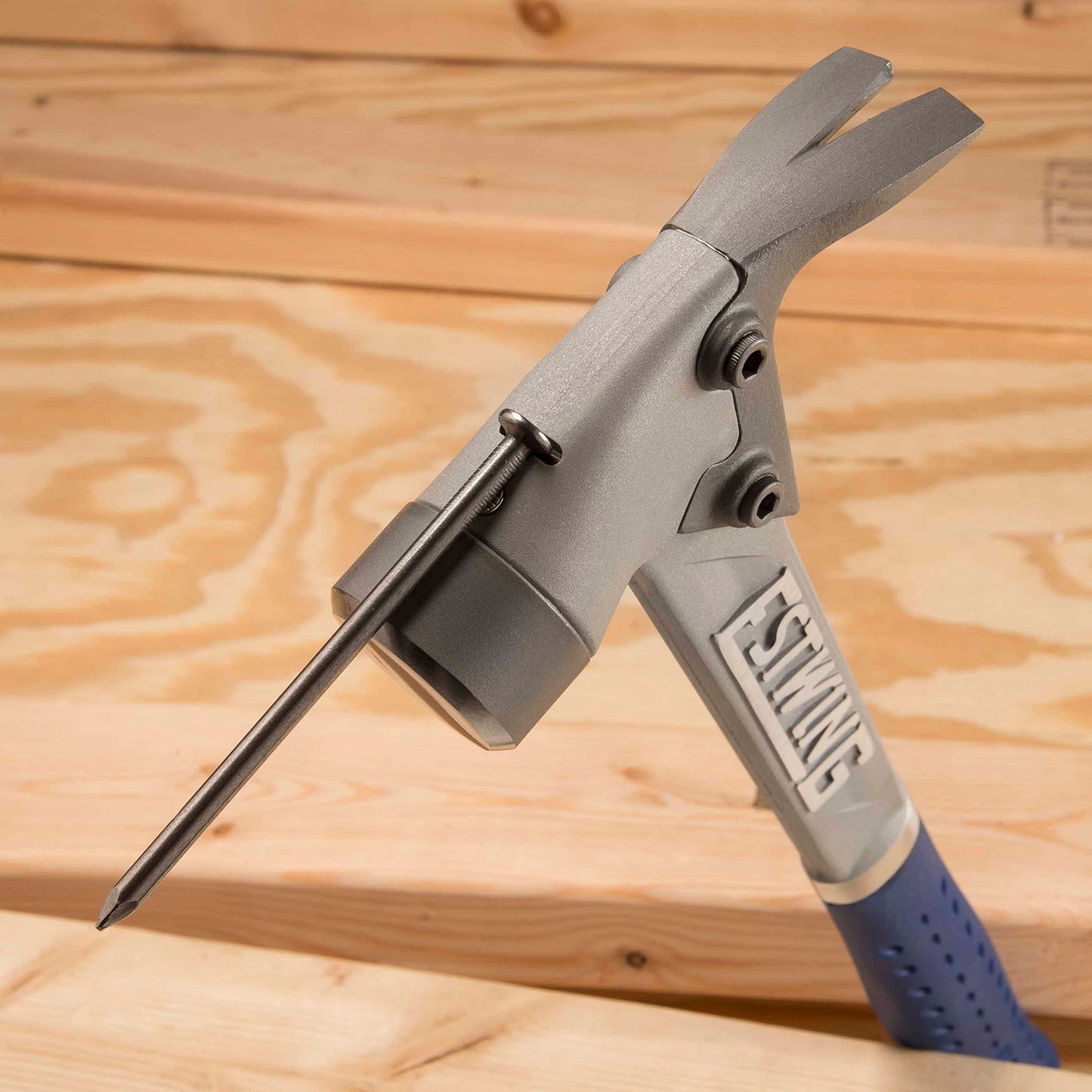 ESTWING AL-PRO Aluminum Framing Hammer - 14 oz Straight Rip Claw with Smooth Face & Shock Reduction Grip - ALBL , Blue