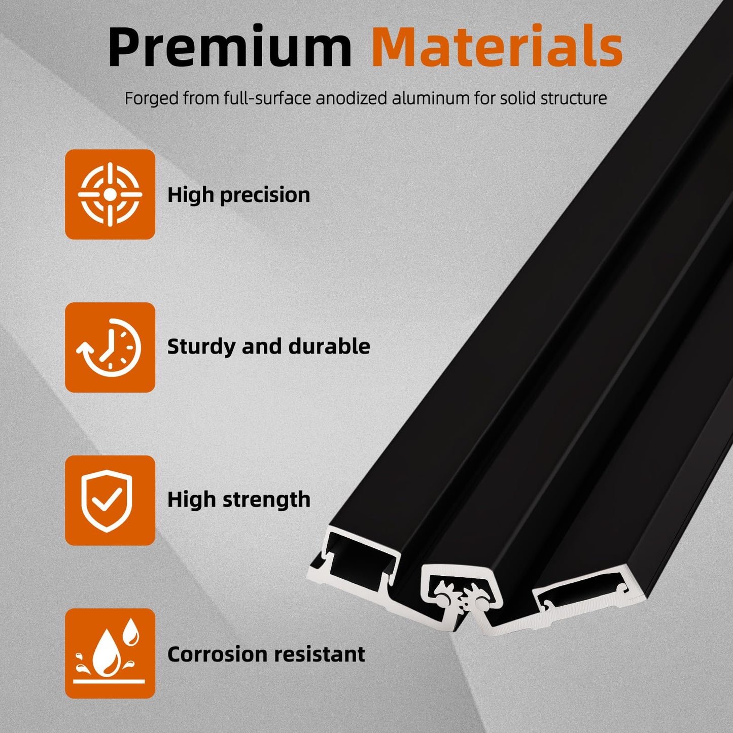 MorningRo 1 Pcs 83" Heavy Duty Continuous Hinge Y, Full Surface Anodized Aluminum Continuous Geared Hinge Center Pivot Tamperproof for Repairing Storefront Door Installations Door (Black)