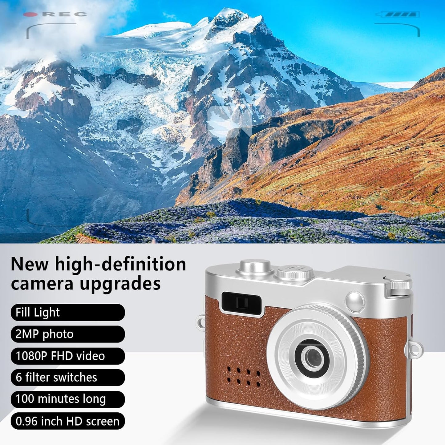 Mhaohuofu 1080p 32GB 6 0.96" 100 Mini Keychain Camera, FHD Mini Digital Camera with SD Card, Flash, Creative Filters