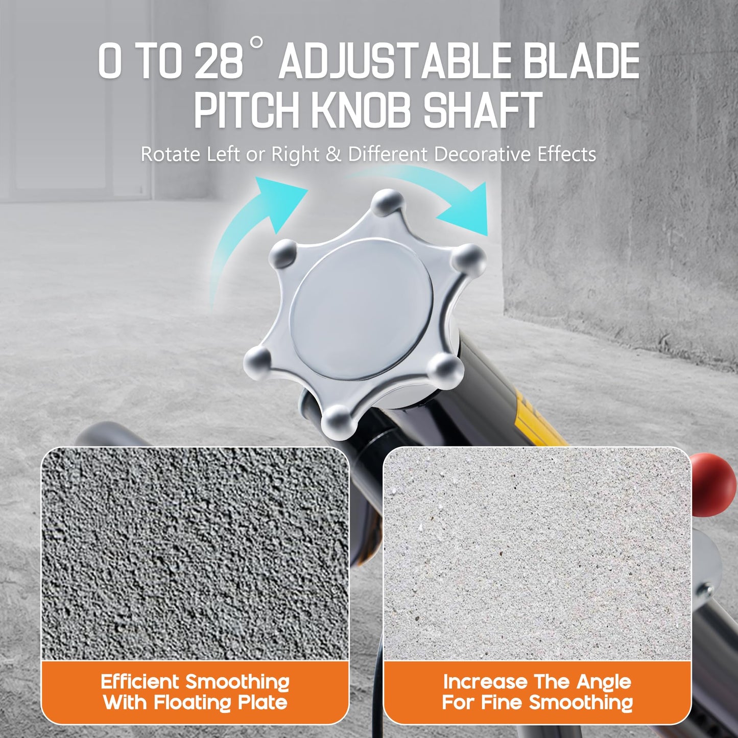 Albott 36" Power Trowel with 5.5 HP GX160 Engine, Walk-Behind Cement Trowel with Float Pan and 4 Blades, Commercial Gas-Powered Concrete Surface Finisher
