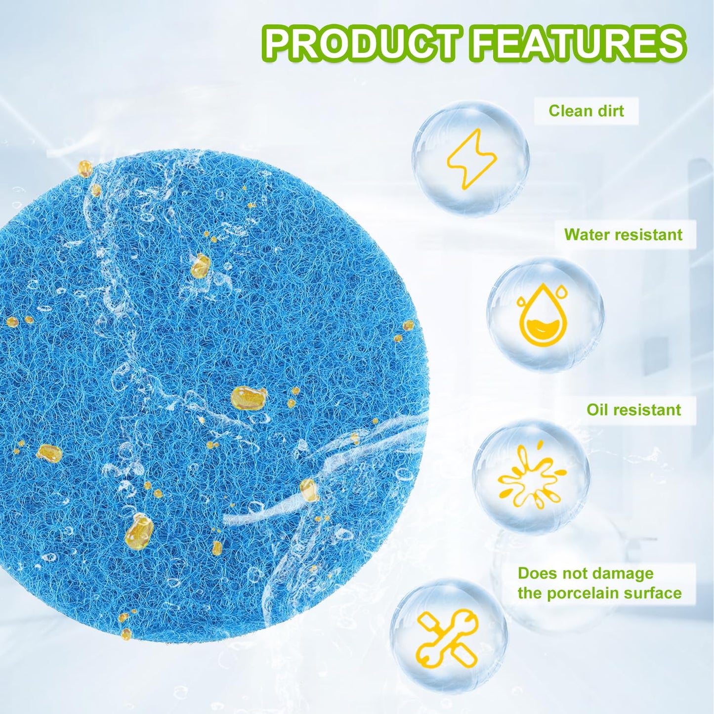 EPLZON 16pcs Microfibre Pads Power Scrubber Pads Set Electric Scrubber Replacement Scouring Pads fit for Dremel Versa Scouring Pads,Blue