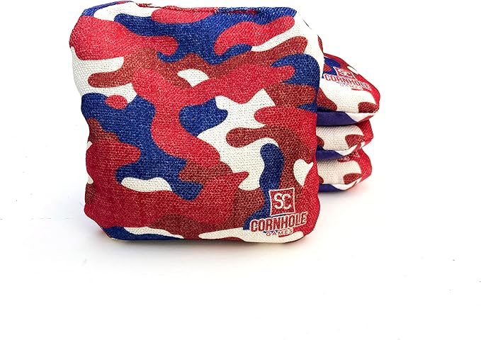 Professional Dual Sided Cornhole Bags- 16 oz 6x6 w/Premium Resin Fill - Official Tournament Slide/Stick Pro Bean Bags - Regulation/Approved