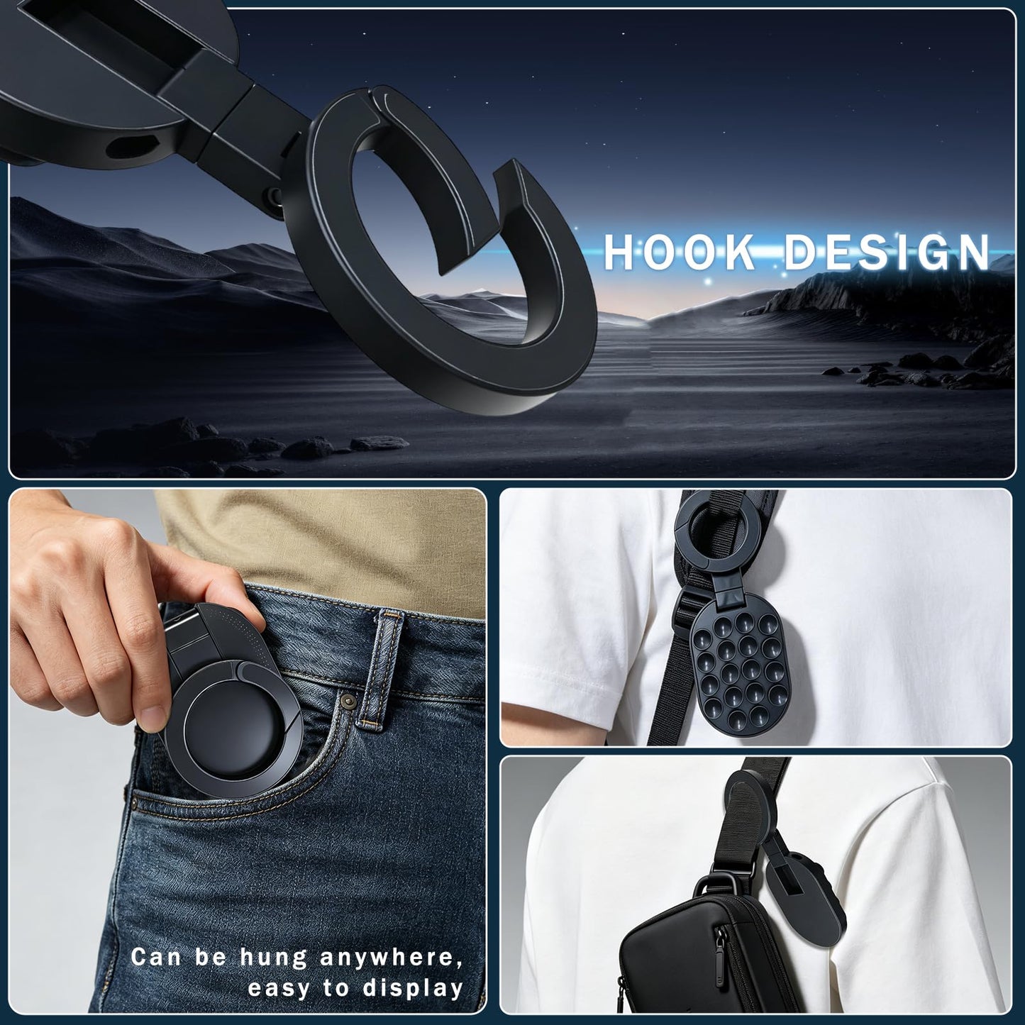 3-in-1 Suction Magnetic Phone Holder, 2026 New Foldable & 360° Rotatable MagLock Suction Mount with Suction, Magnetic Gym Phone Holder, Ideal for Car Dashboard, Gym, Kitchen, Office