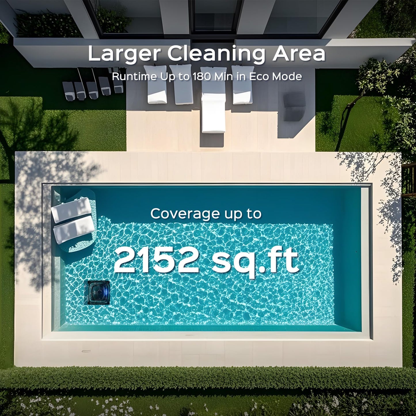 (2026 Upgrade) WYBOT C2 Vision AI Camera Pool Vacuum for Inground Pools,Floor to Waterline Cleaning Cordless Robotic Pool Cleaner with Ultra-fine Filtration, Powerful Suction, Smart Path, Glossy Black