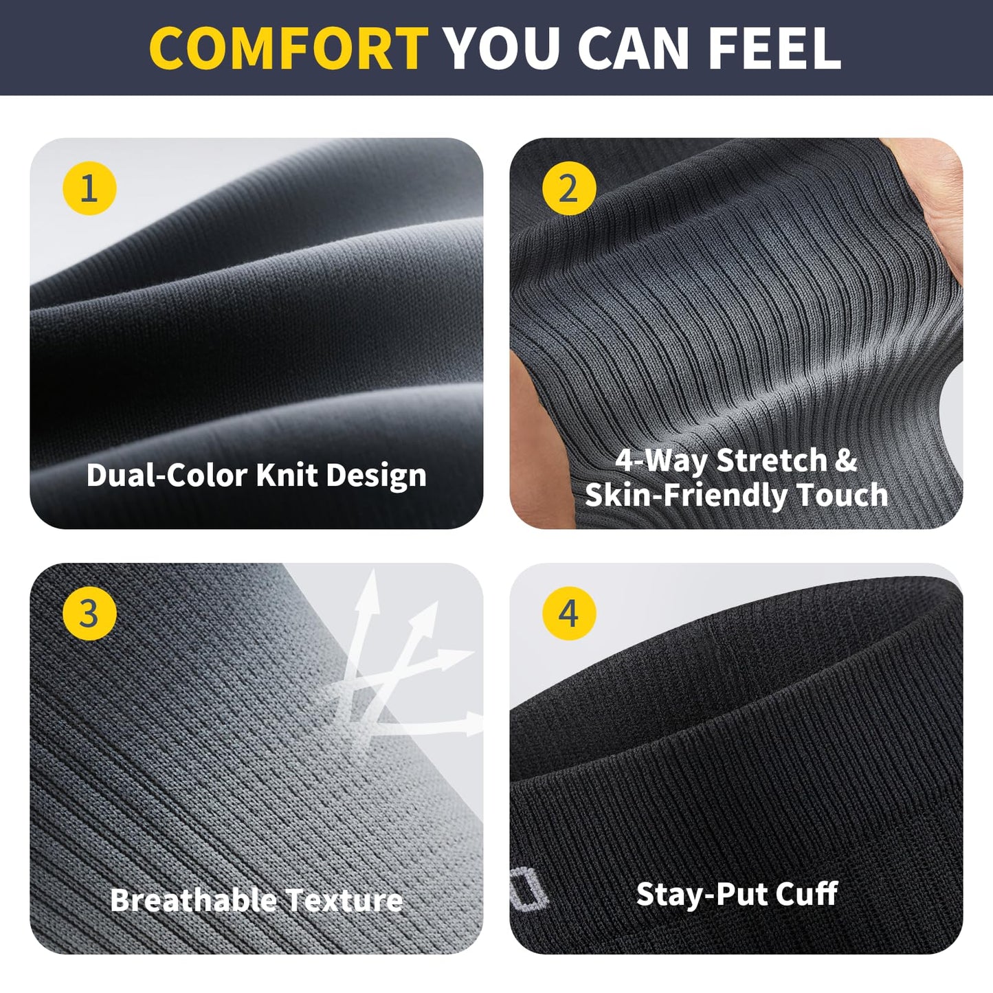 CAMBIVO Gradient Calf Compression Sleeves, 20-30 mmHg Medical Footless Compression Socks for Shin Splints, Leg Fatigue, Travel, Running, Standing & Daily Wear – Stylish Leg Support for Men & Women