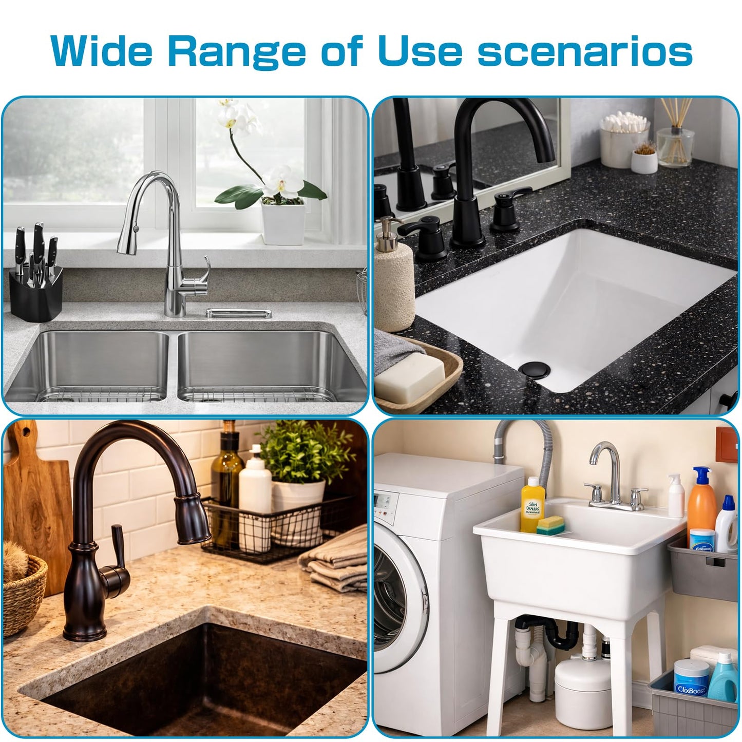 Automatic Utility Sink Pump, Under-Sink Mounted for Gravity‑Free Drainage, 115V 1/3 HP with Drain Screen, Check Valve & Ball Valve for Basement, Laundry, Wet Bars, Kitchens