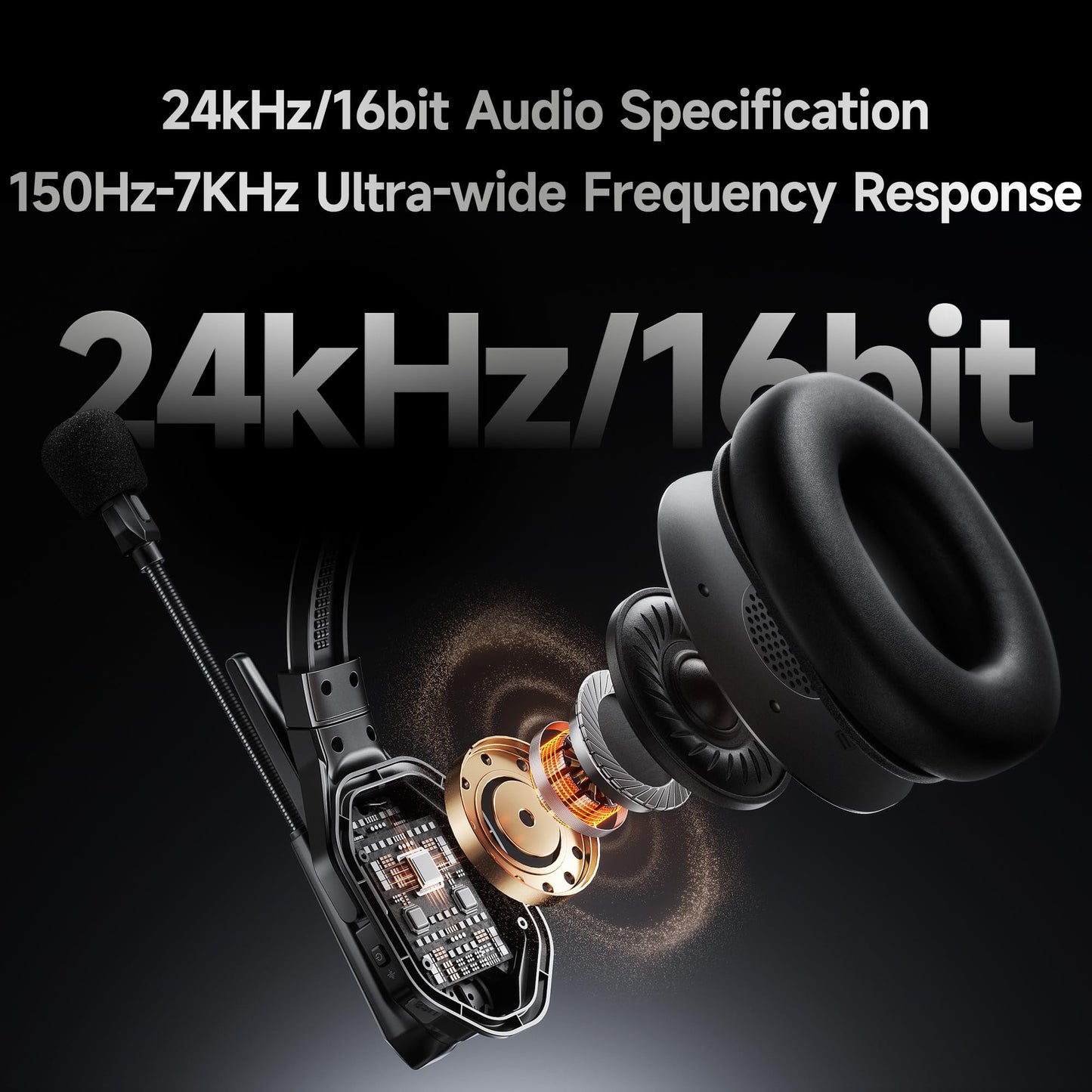 COMICA Seekcom S1 Wireless Intercom Headset System, 2.4GHz Full-Duplex 2-Person Communication Headset with AI/ENC Noise Reduction, 500m/1640ft, PTT Mute, OLED Display for Film, TV, Broadcast, Live