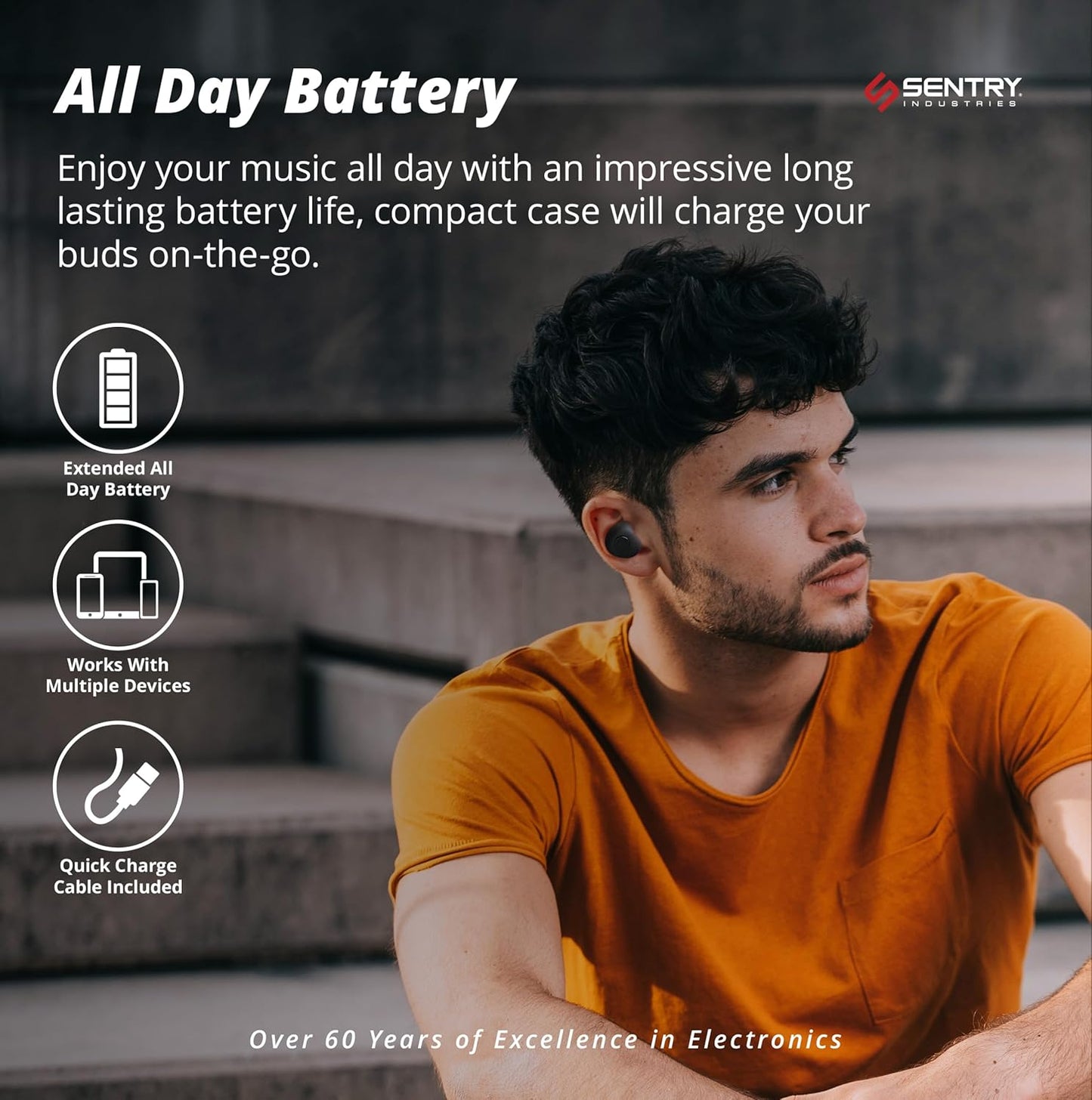 -20 18 SENTRY OSE Dot Bluetooth Wireless Earbuds, Active Noise Canceling, dB Sound Reduction, Charging Case, Up