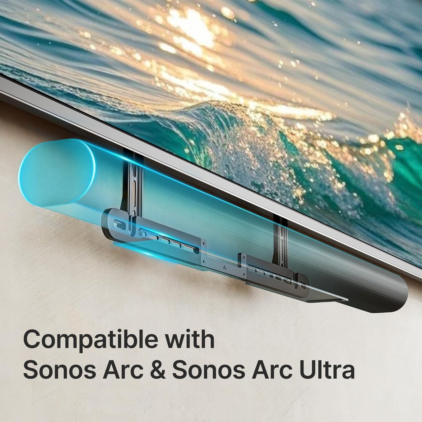 22 Lbs, PEGZONE Soundbar TV Mount Compatible with Sonos Arc & Sonos Arc Ultra,Hold Soundbar Mount for TV for Surround