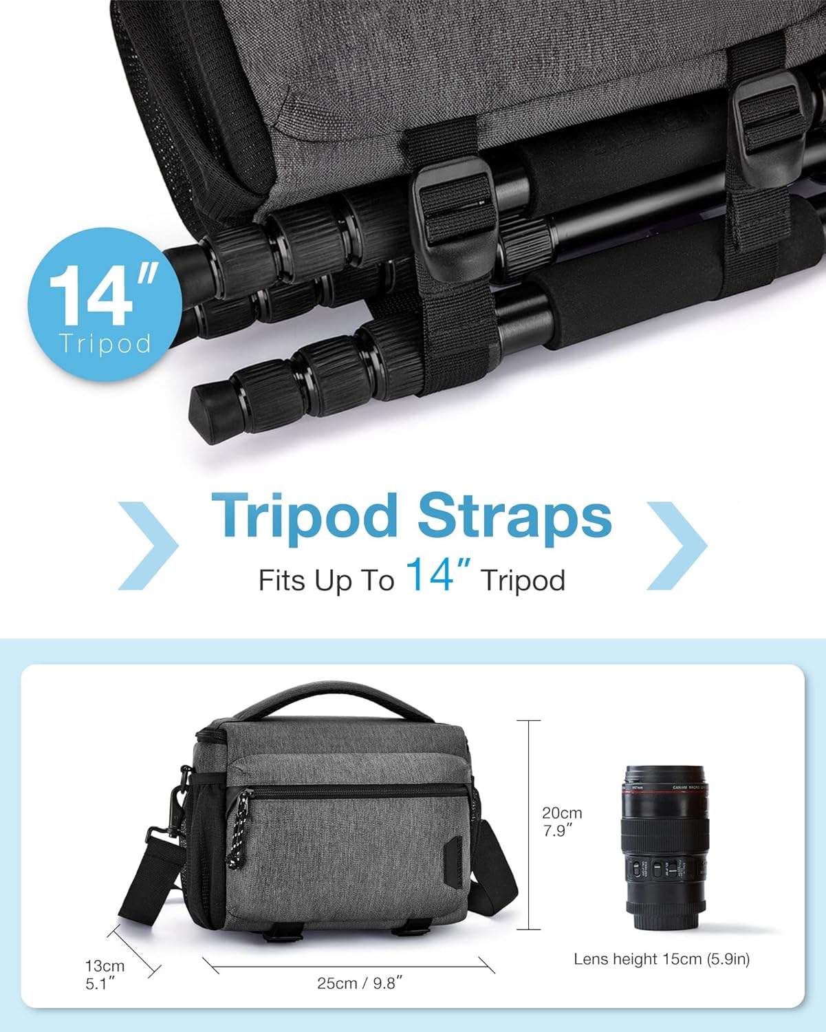 BAGSMART Small Camera Sling Bag for Photographers, Compact Camera Shoulder Bags for DSLR/SLR/Mirrorless Cameras