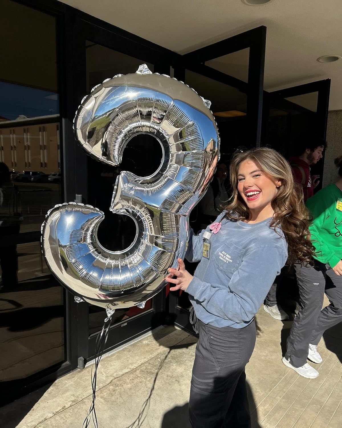 Silver Number 13 Balloon - 40 Inch Metallic Birthday Decoration for Kids' 13th Party