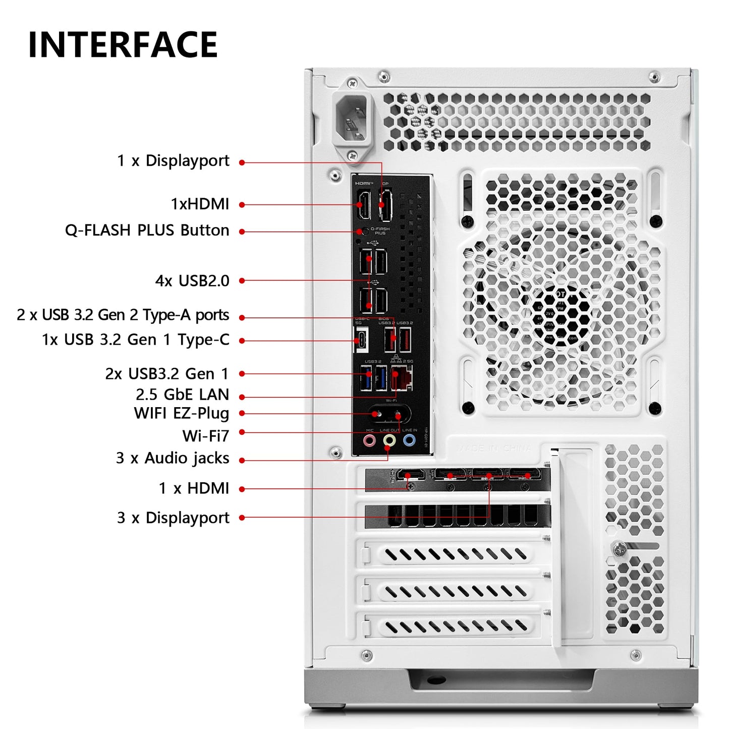 KOTIN Prebuilt Gaming PC Desktop Computer, Ryzen 7 7800X3D, RTX 5060 Ti 8GB, 32GB DDR5 6000MHz, 1TB PCIe 4.0 SSD, 11.3" Display, 240mm Liquid Cooler, WiFi 7, Windows 11 Home, ARGB White Tower G50W
