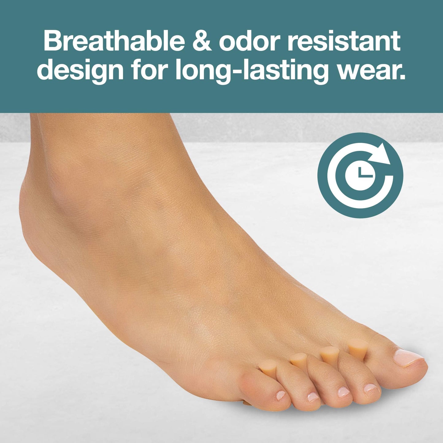 ZenToes Hammer Toe Straightener Crest with No Loop 4 Count Gel Spacer Splint and Crutch for Hammertoes, Overlapping and Mallet Toes (Beige)