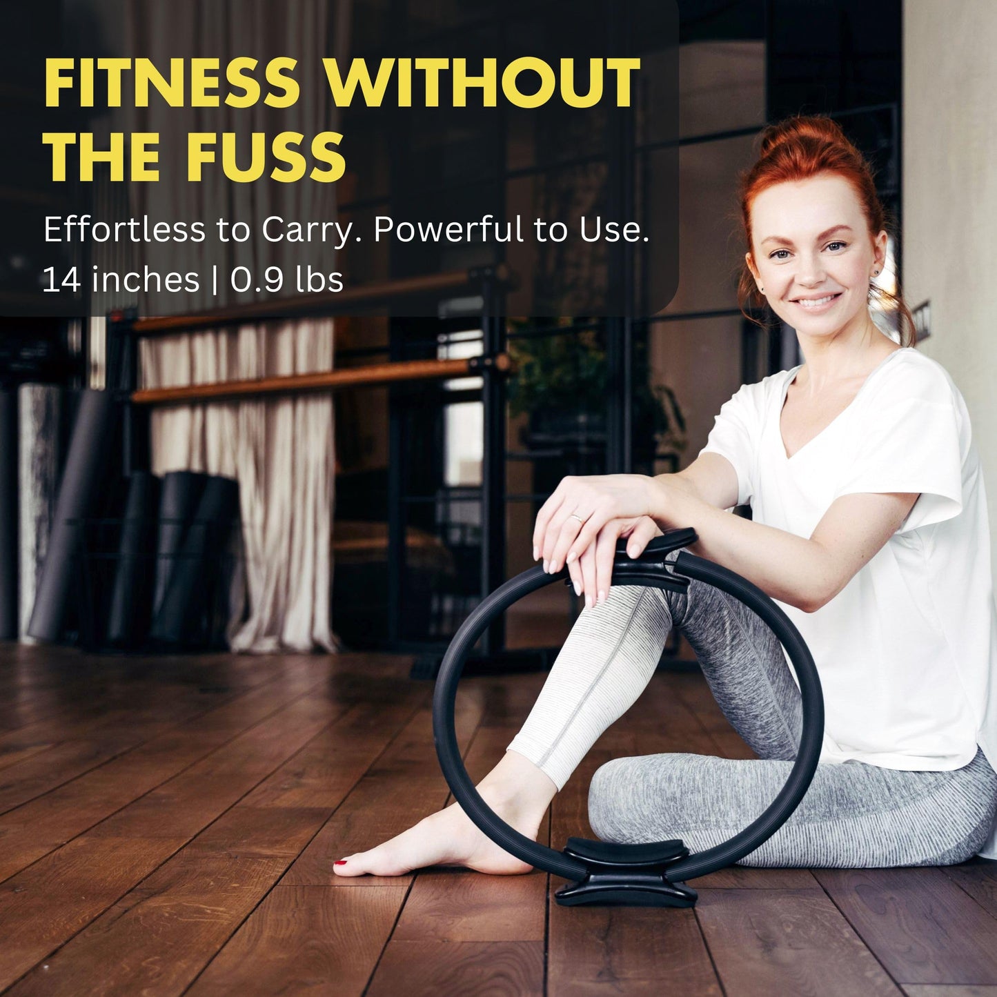 ProBody Pilates Fitness Circle – 14 Inch Pilates Ring for Yoga and Other Workouts, Focusing on Toning Inner Thighs, Arms, Core and Back, at Home Pilates Equipment (Black)