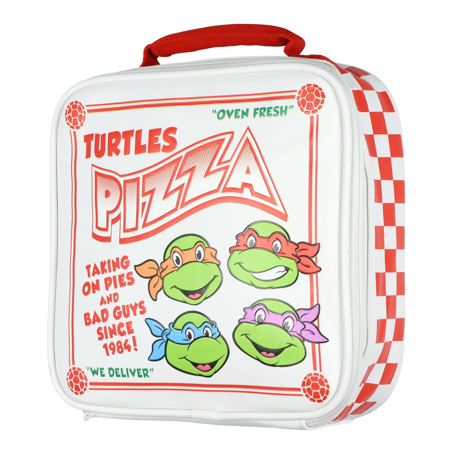 INTIMO TMNT Lunch Box Nickelodeon Teenage Mutant Ninja Turtles Oven Fresh Turtles Pizza Box Lunch Bag Tote 9"