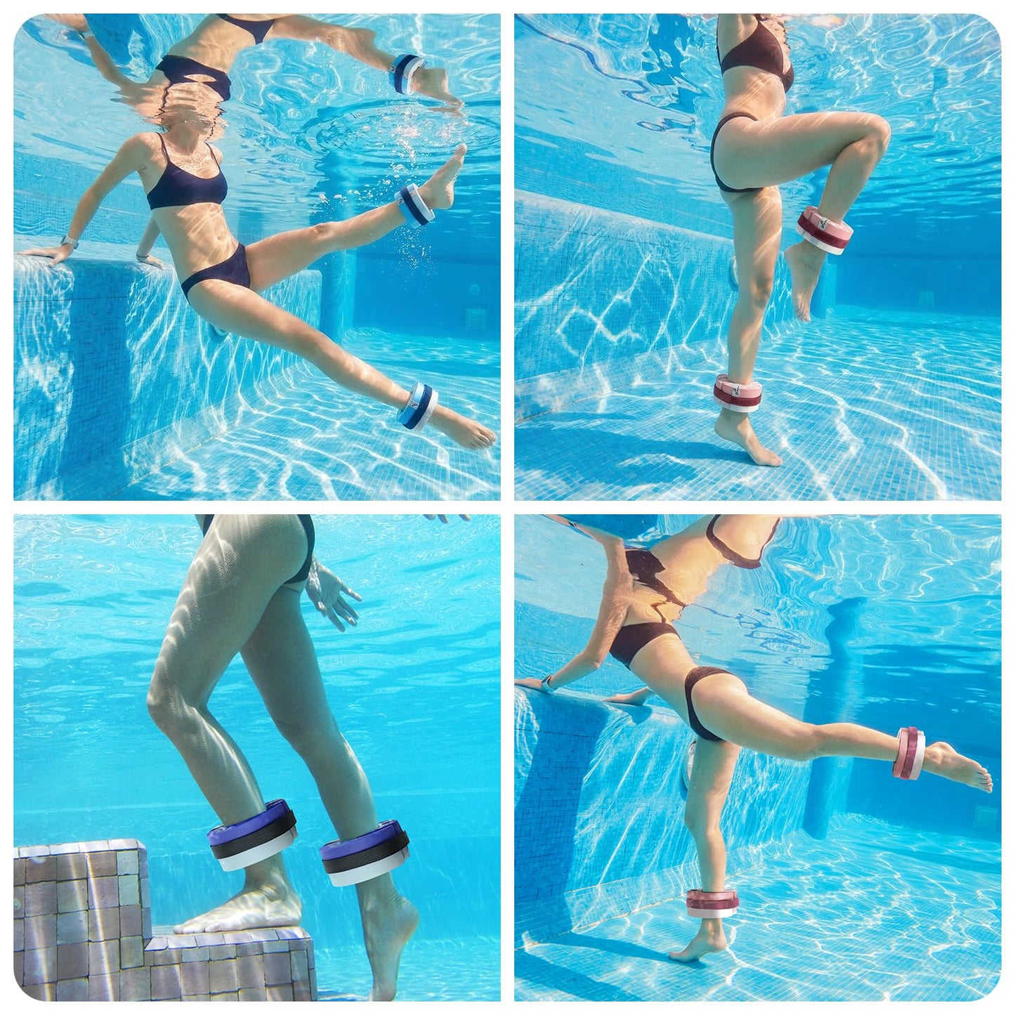 Foam Aquatic Cuffs Exercise Equipment: Sportneer Water Aerobics Float Ring with Adjustable Webbing Pool Exercise Workout Set Water Ankle Ring