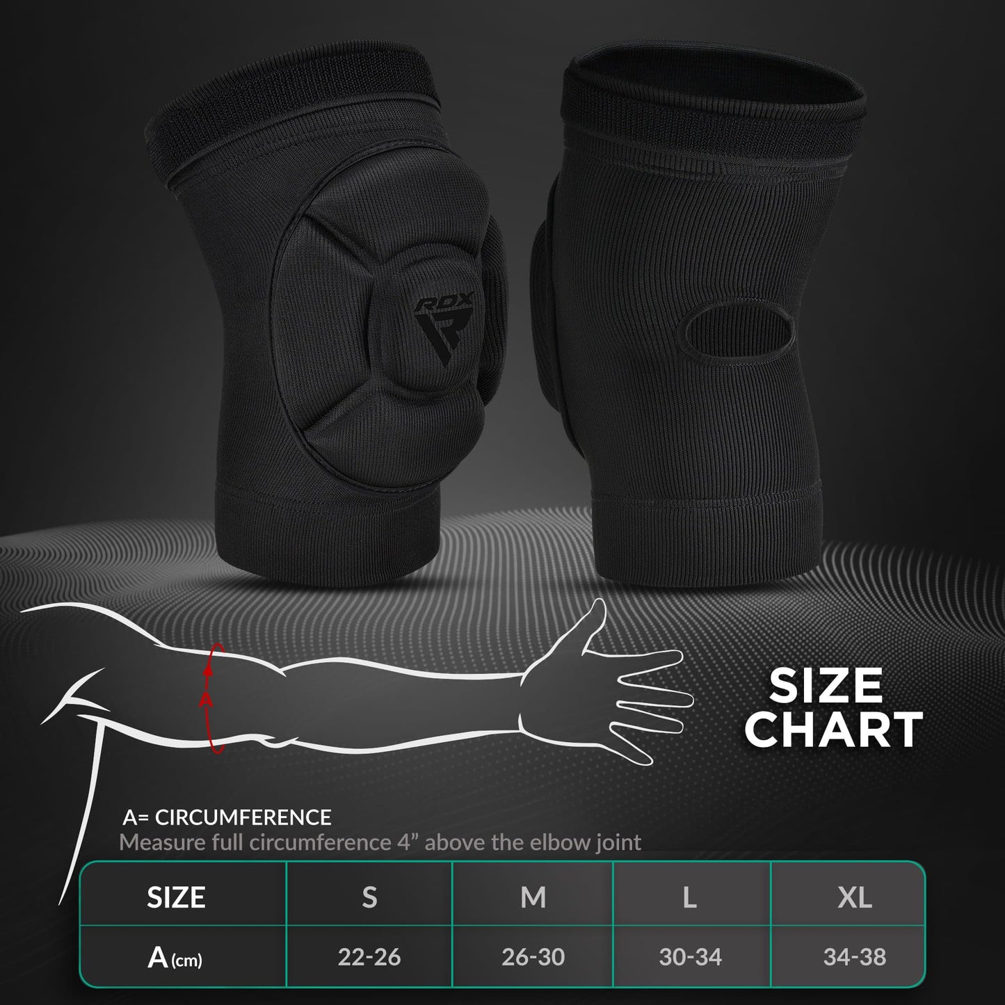 RDX Elbow Pads, Muay Thai MMA Kickboxing Sparring Elbow Guard, Martial Arts Striking Protection,Wrestling Basketball Adjustable MTB Volleyball Compression Padded Sleeve, Men Women