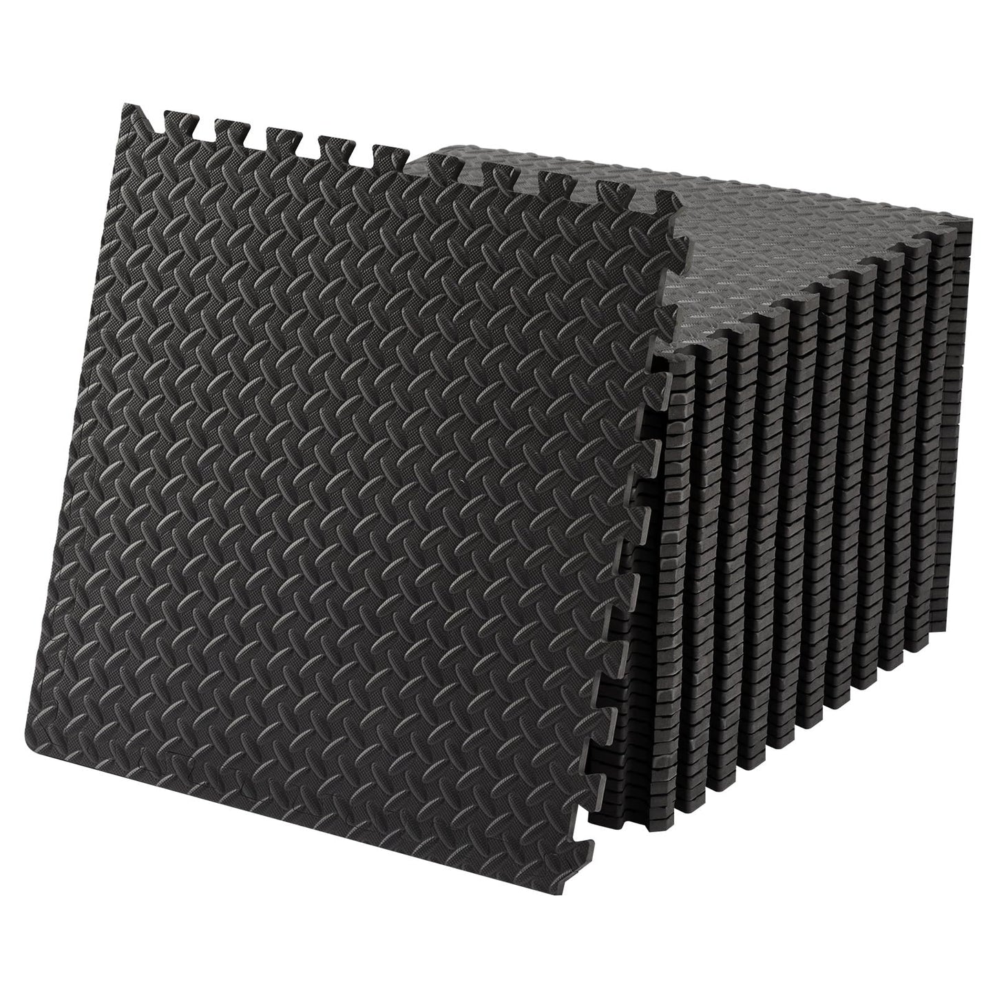 OLIXIS Interlocking Foam Floor Tiles, 1/2 Inch Thick Non-Slip Gym Flooring Mats for Home Gym, Garage Floor Mats Protective Workout Room Tiles for Weight Lifting & Cardio, 12 Pcs