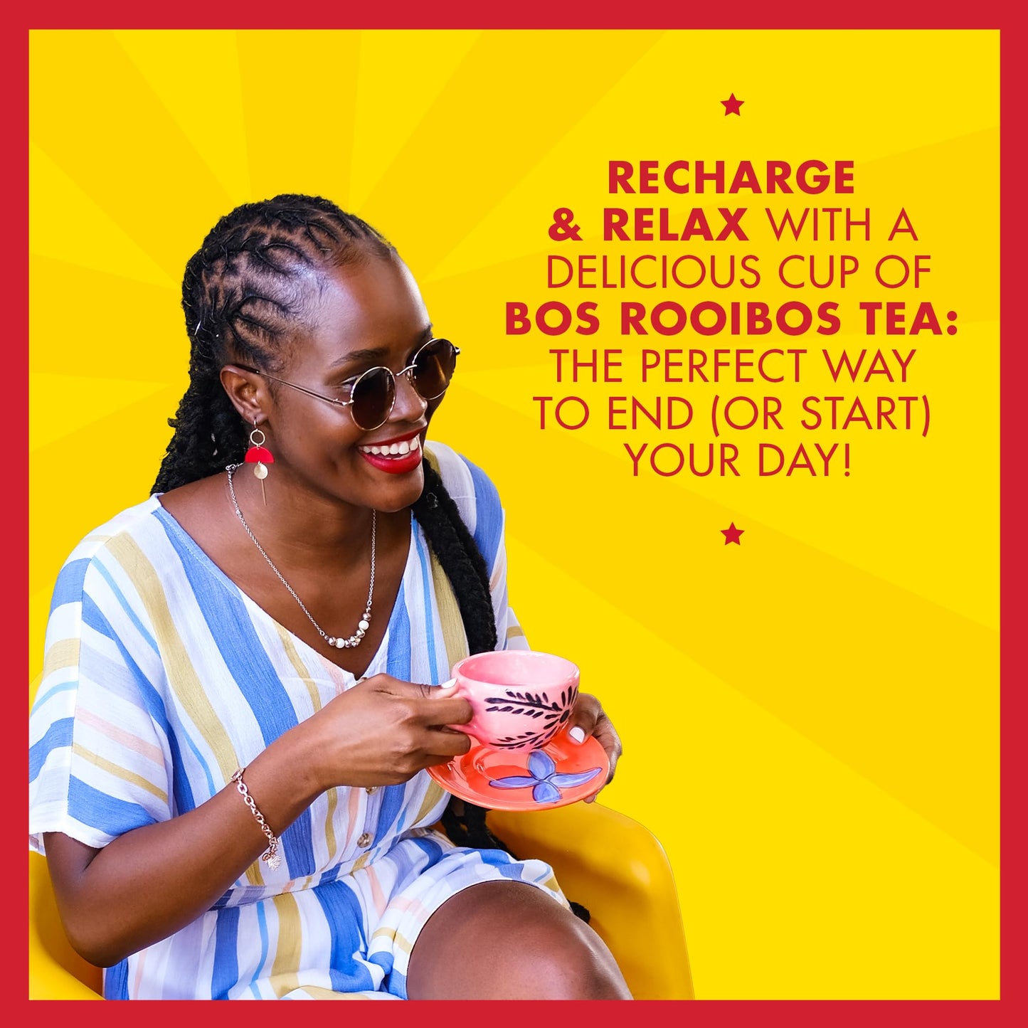 Organic Rooibos Tea Bags - 100 Count - Caffeine Free, Naturally Sweet, Antioxidant-Rich - Rooibos Tea Organic Made In South Africa - BOS