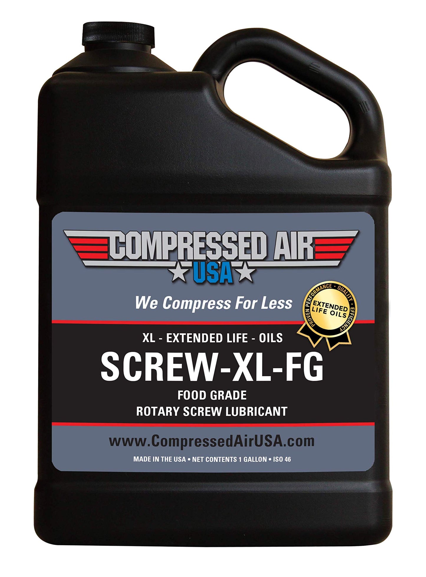 Food Grade 6000 Hour Rotary Screw Air Compressor Lubricating Oil - CompressedAirUSA - XL - Extended Life Oils (1 Gallon)