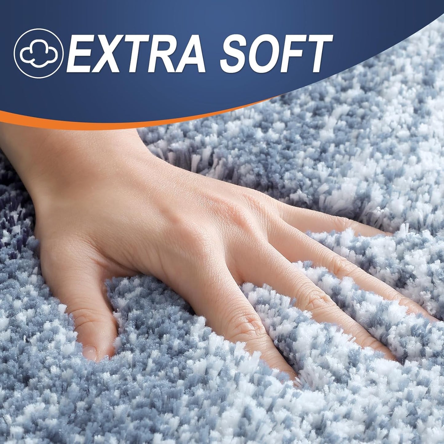 OLANLY Large Bathroom Rugs - Extra Soft Microfiber Mat 45x27 | Quick Dry, Washable, Rubber Backing - Airy Blue