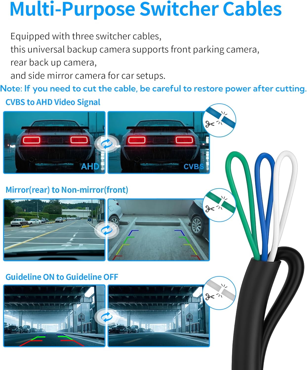 generic 1080P 170 IP68 (6m Backup Camera for Cars AHD Degree Wide View Angle Rear View Camera Back up Camera with Clear