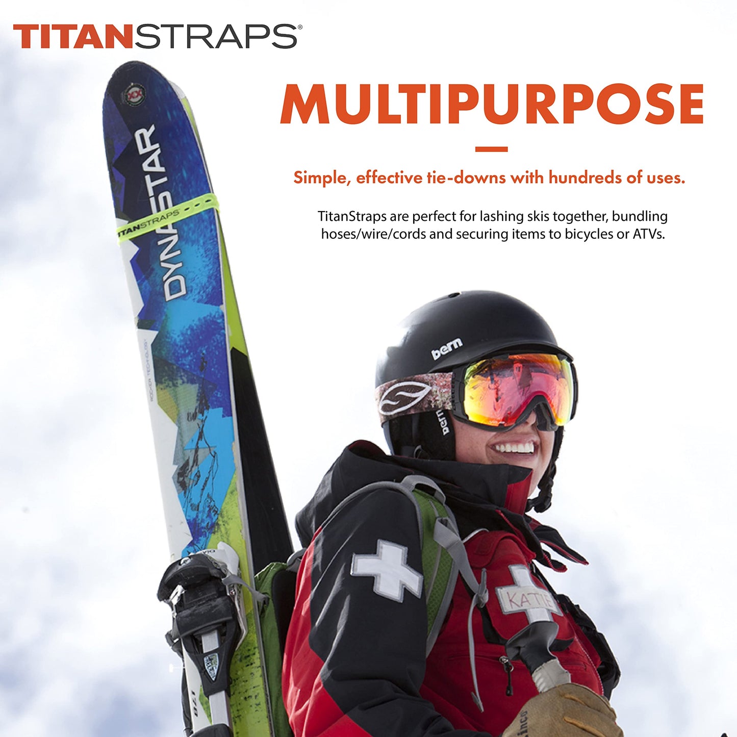Titan Utility Straps – Easy-to-Use, Reliable Tension Straps for Securing Bike & Moto Gear, Skis, Garden Hoses, Field Repairs – Use in Frigid Temp – 60 lb.Working Load, 14" Length, Ocean Blue, 4-Pack