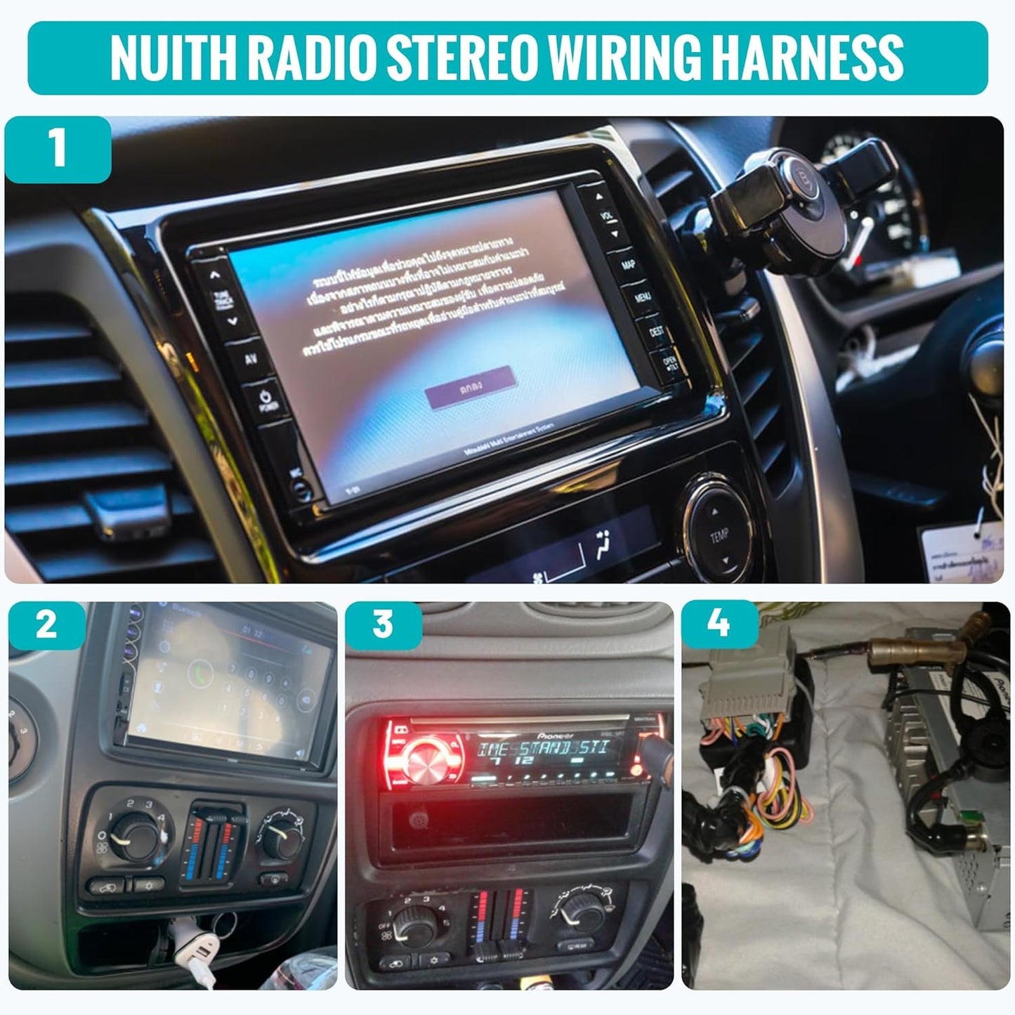 2007-2015 Dodge/2008-2016 Jeep/2004-2014 NuIth Stereo Wiring Harness with Antenna Adapter for Select Chrysler Upgrade