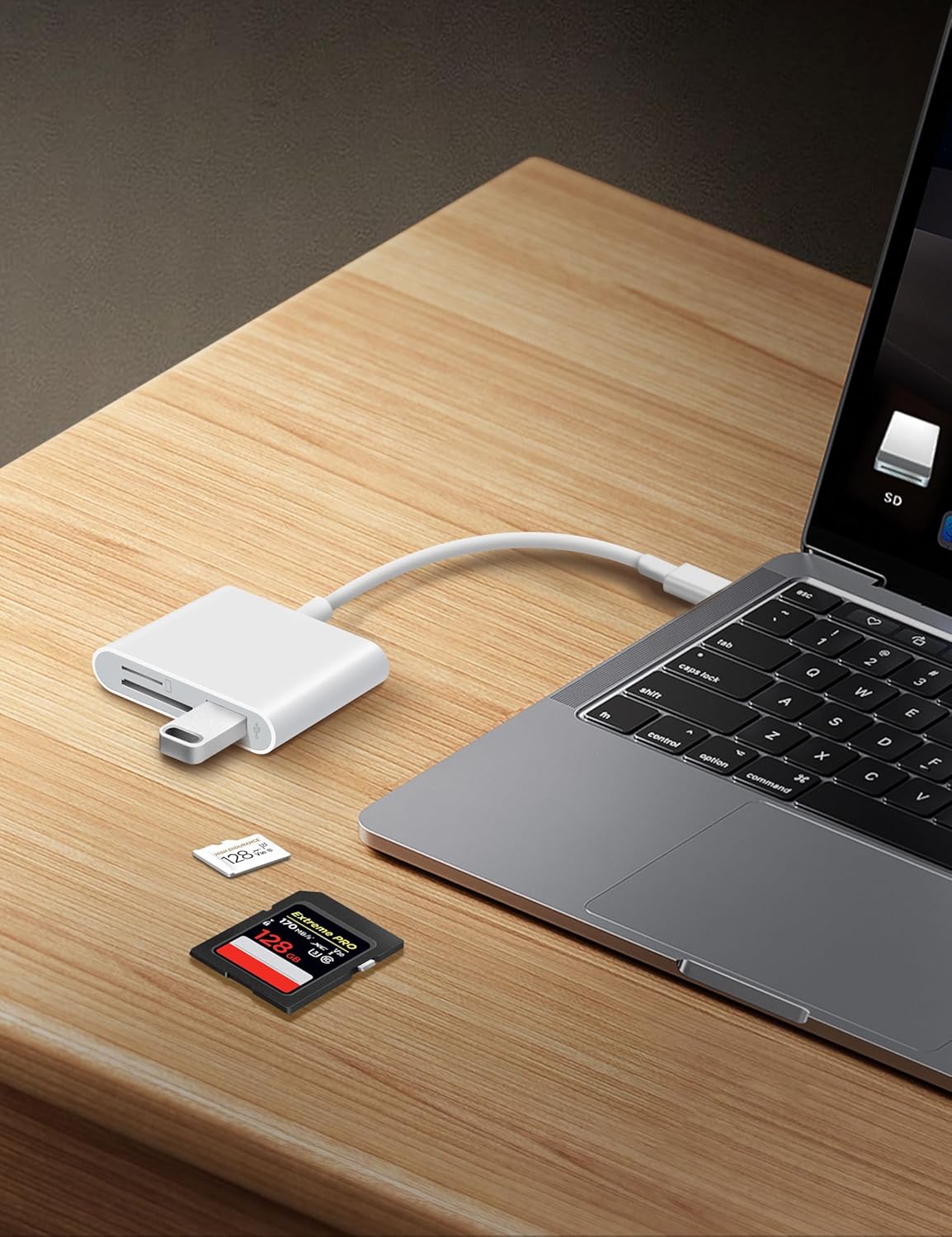 MujuDoler 15 16 3 1 USB C SD Card Reader for iPhone iPad Mac in USB-C Memory Trail Camera Card Adapter with Dual Slots