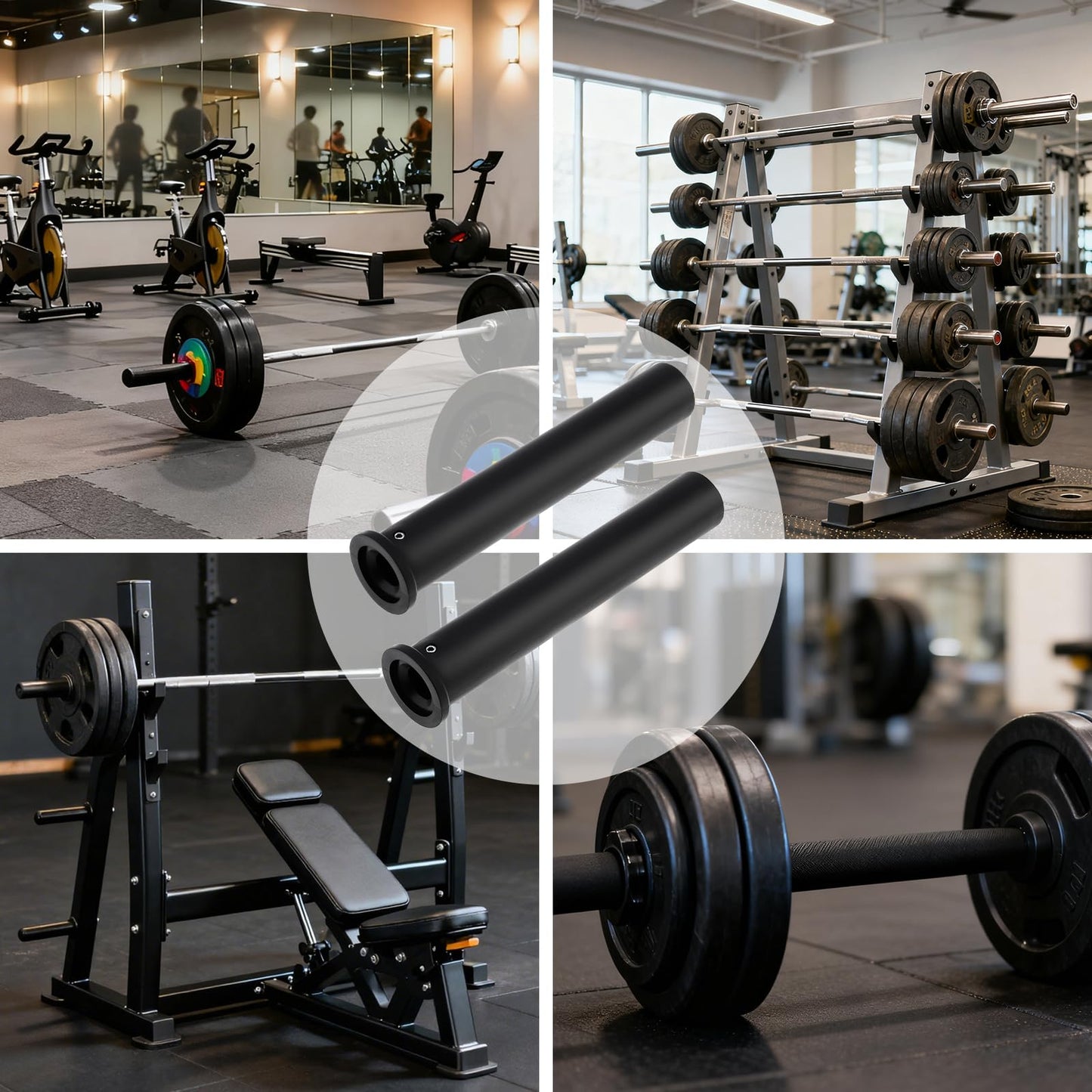 Tobefore 11-inch Olympic Adapter Sleeves - Heavy-Duty Nylon Converters for 1-inch to 2-inch Standard Barbells and Dumbbells, 600-pound Capacity, Includes 2 Sleeves with 2 Wrenches