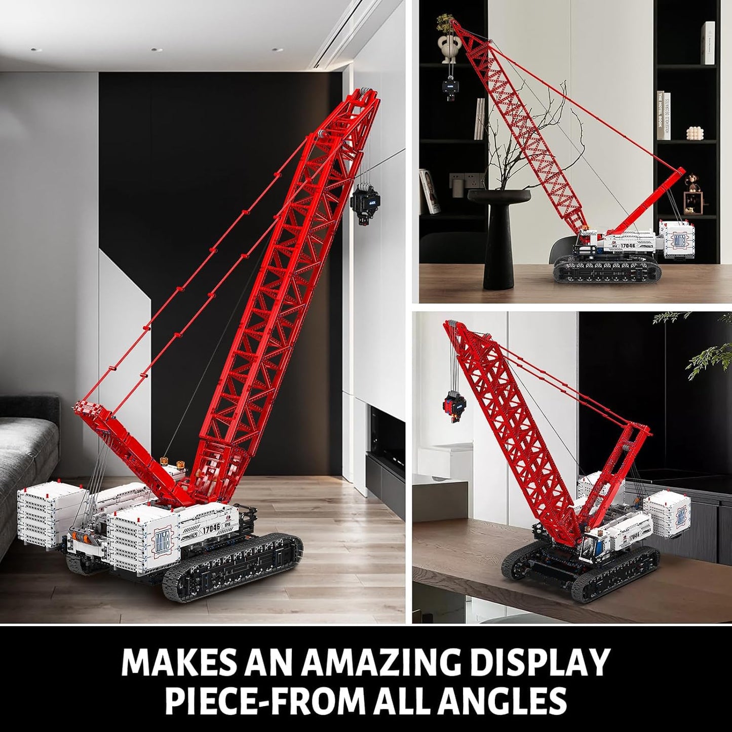 Mould King 17046 Crawer Crane LR16000 Building Block Kits, MOC Mobile Crane Heavy-Duty Cranes Model Sets to Build, APP Control Large Engineering Vehicles, Collectible Set for Adults (4494+ Pieces)