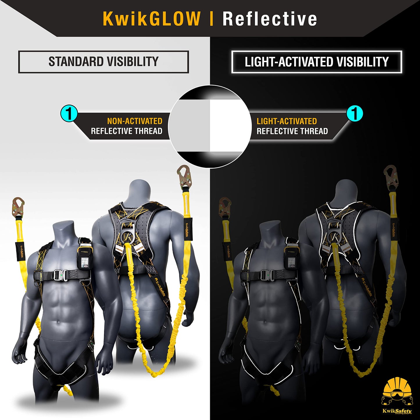 KwikSafety SCORPION DiamondBACK Safety Harness | Full Body Fall Protection Harness w/ 6ft Lanyard | Construction Roofing Gear | OSHA ANSI Compliant PPE