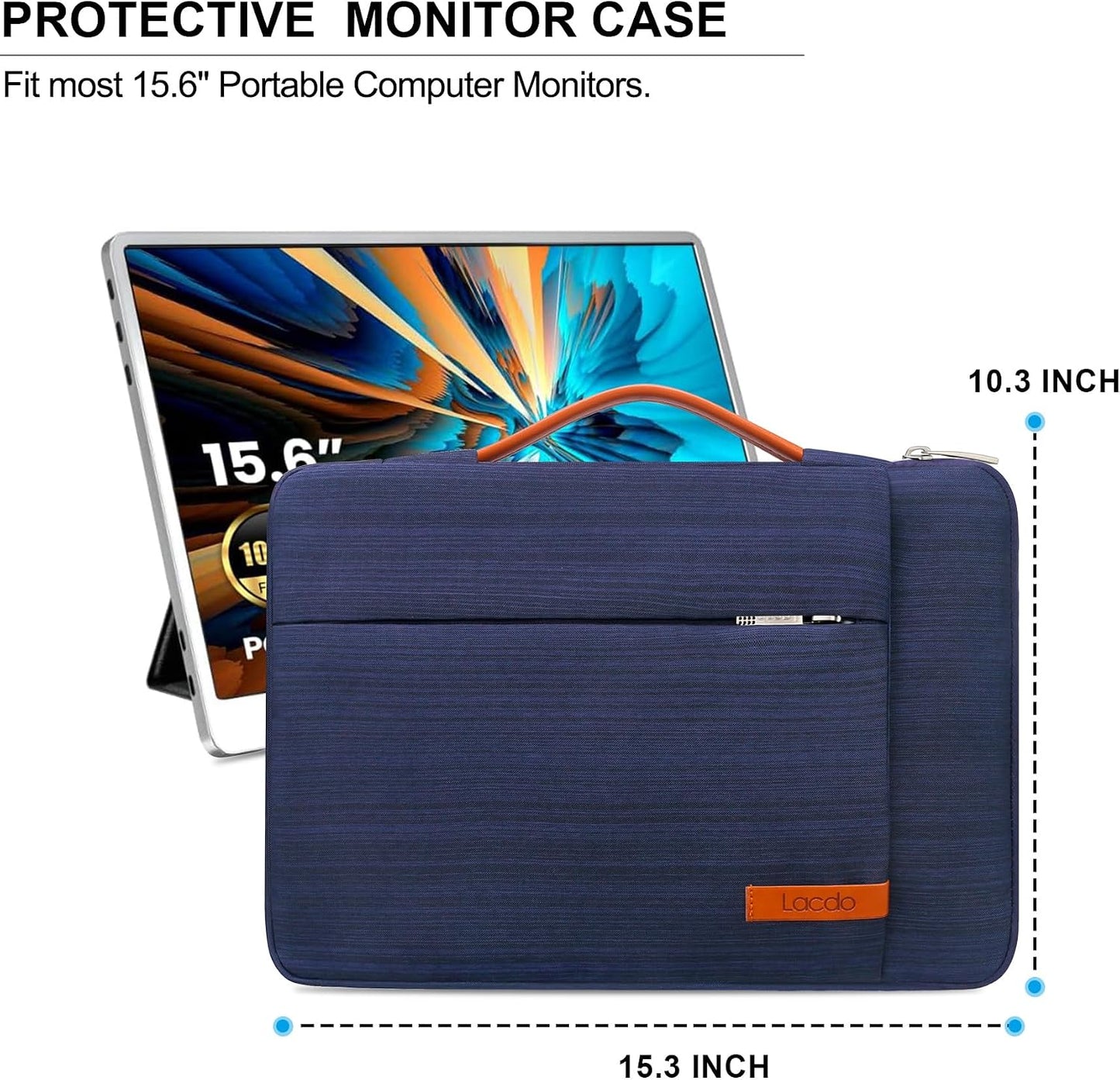 Lacdo 15.6 inch 15.6 inch Portable Monitor Case for Most Portable External Monitor, for Computer Laptop External