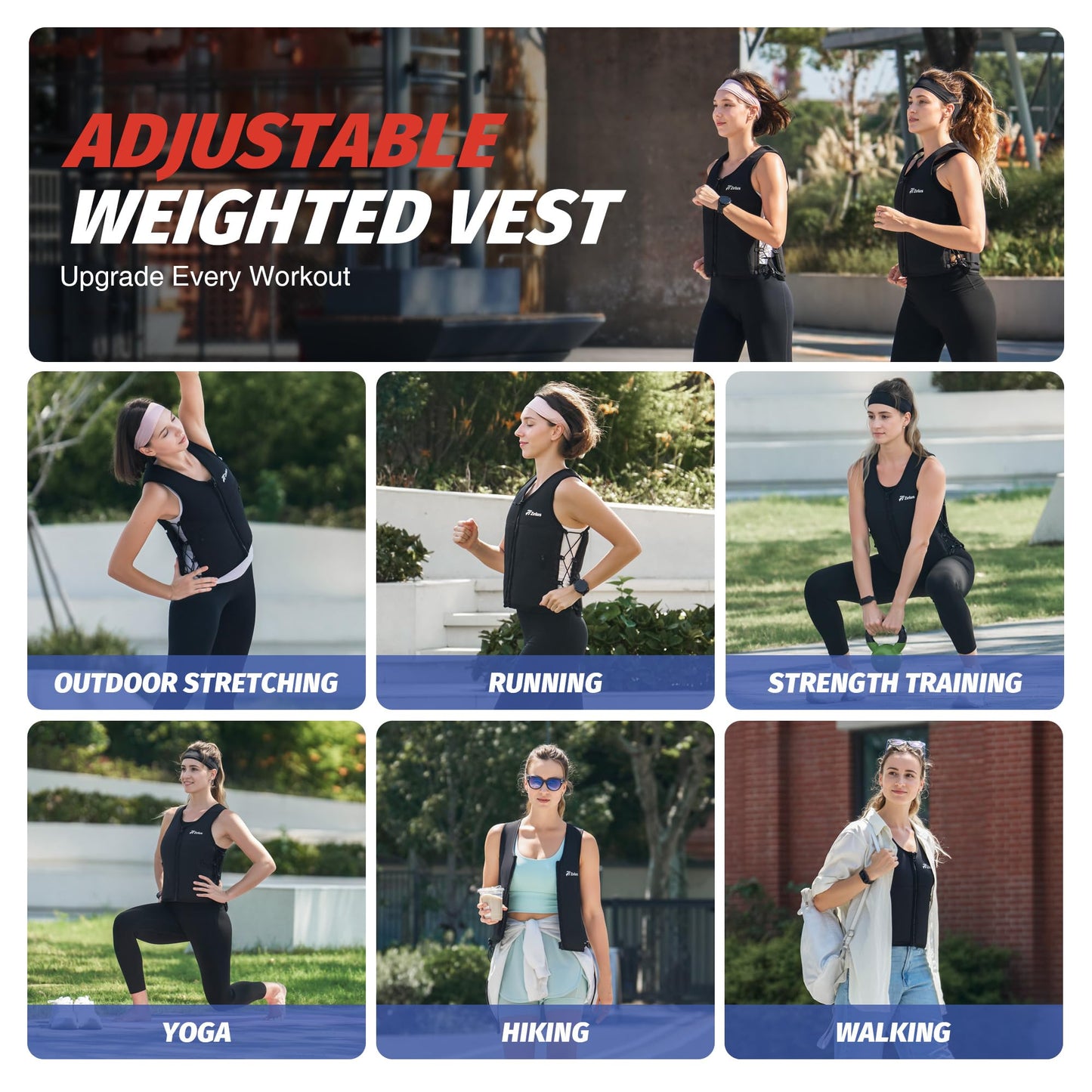 ZELUS Weighted Vest Woman, Adjustable Weighted Vest 1-10lb/ 1-15lb with Removable Z-Fit Soft Iron Weights, for Weight Loss Running Walking Rucking Strength Training, Reflective & Pocket Design