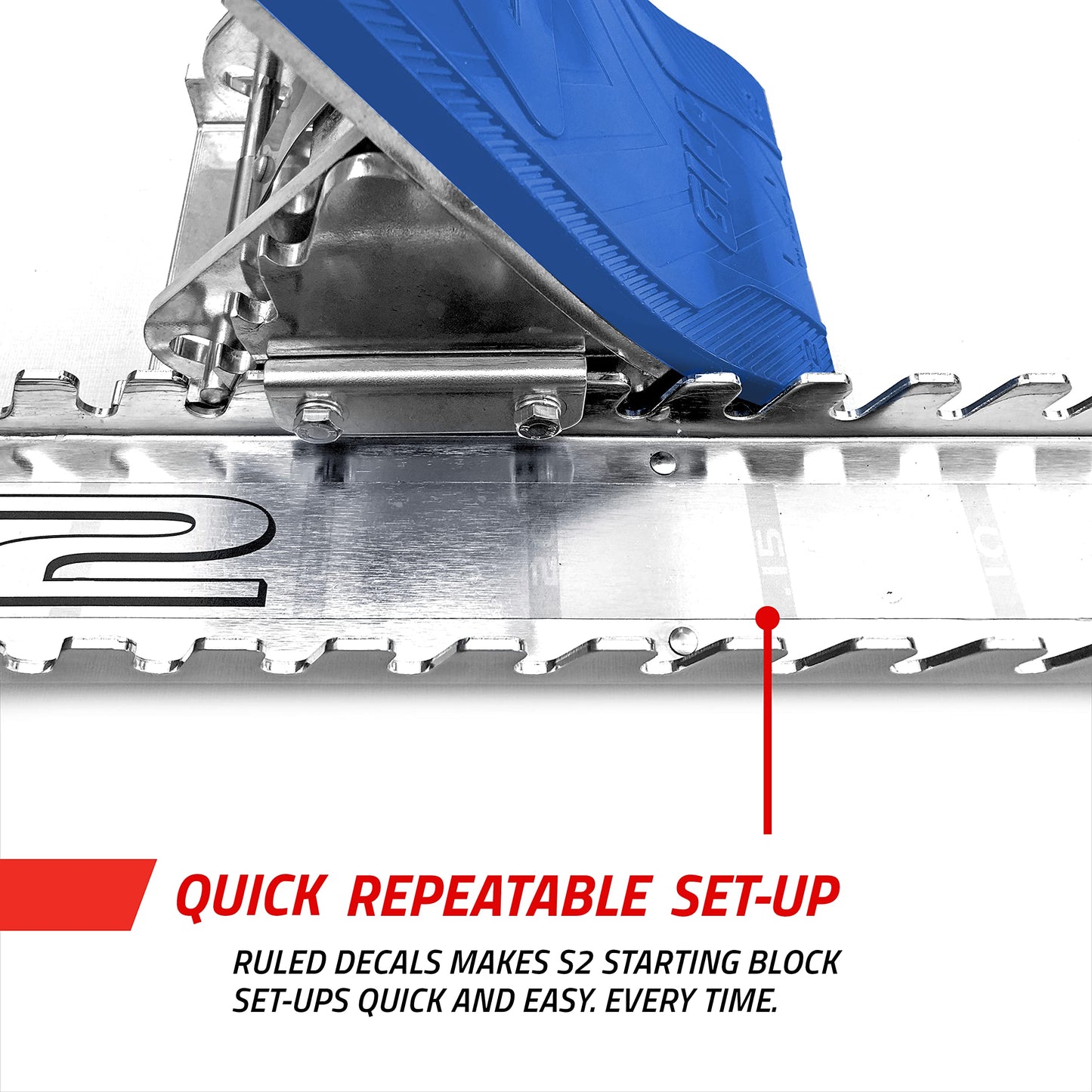 Gill Athletics S2 Starting Block 8" Tall Cast Aluminum Pedals - Designed for High Level Track & Field Competition - Pedals Feature Four Angle Adjustments - Includes 1⁄2” Pyramid Spikes - Royal Blue