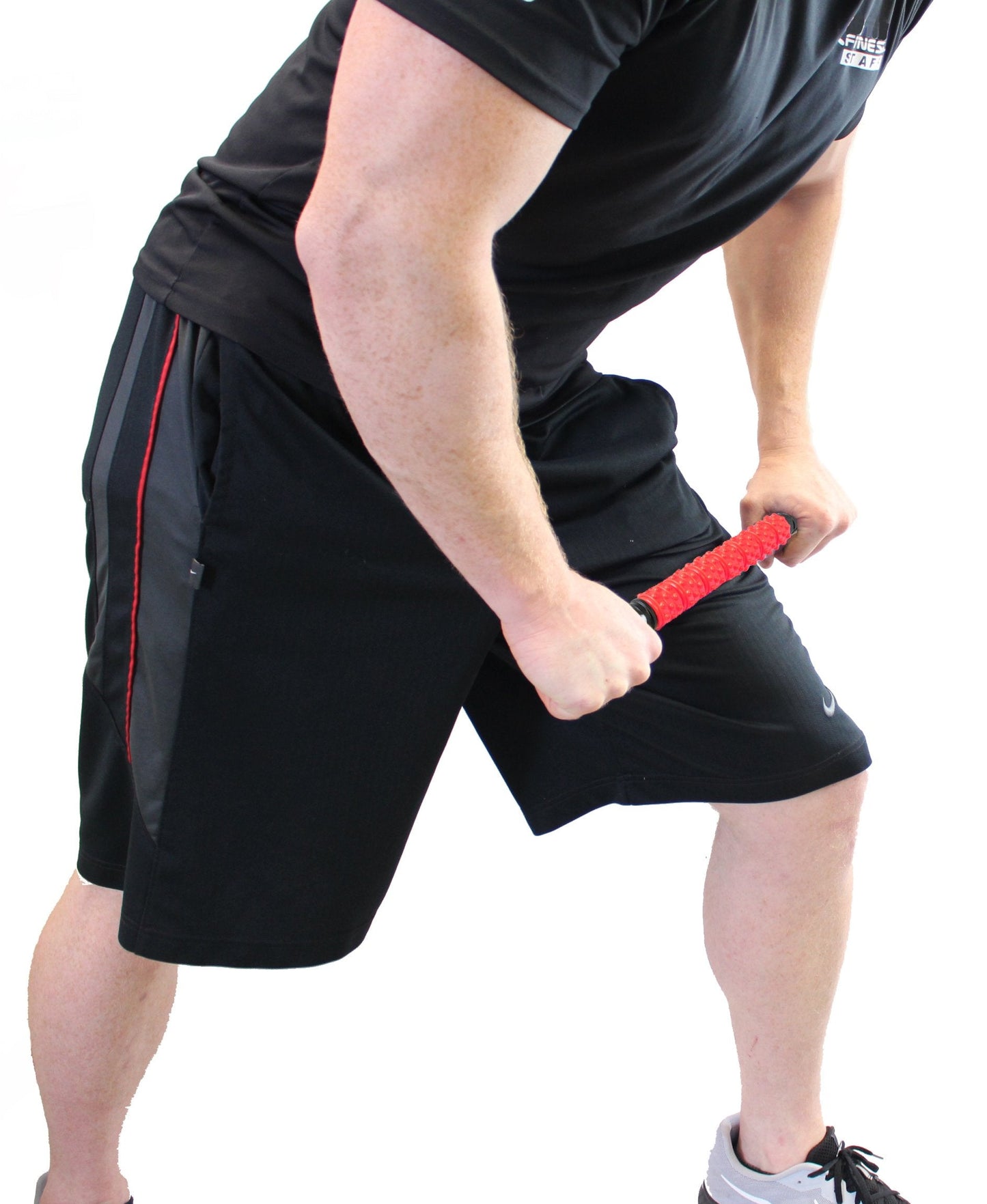 The Muscle Roller Stick, Massage for Legs | Great Gifts for Runners Men/Women, Athletes, Exercise - Shin Splints, Trigger Point - Red Elite Hard, 17"
