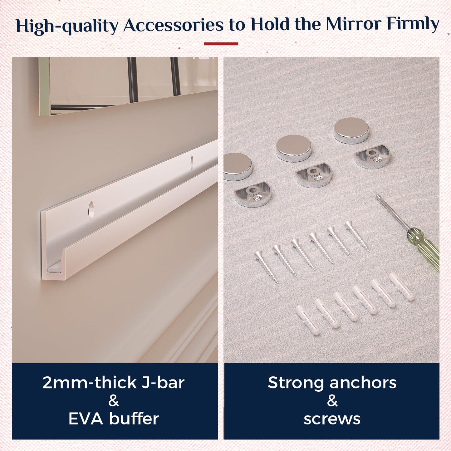 Keonjinn Home Gym Mirror, 48" x 24" x 2Pcs, Large Exercise Mirror, Frameless Full Body Mirrors, Tempered Glass, Wall Mounted for Gym, Yoga, Bedroom, Dance Studio