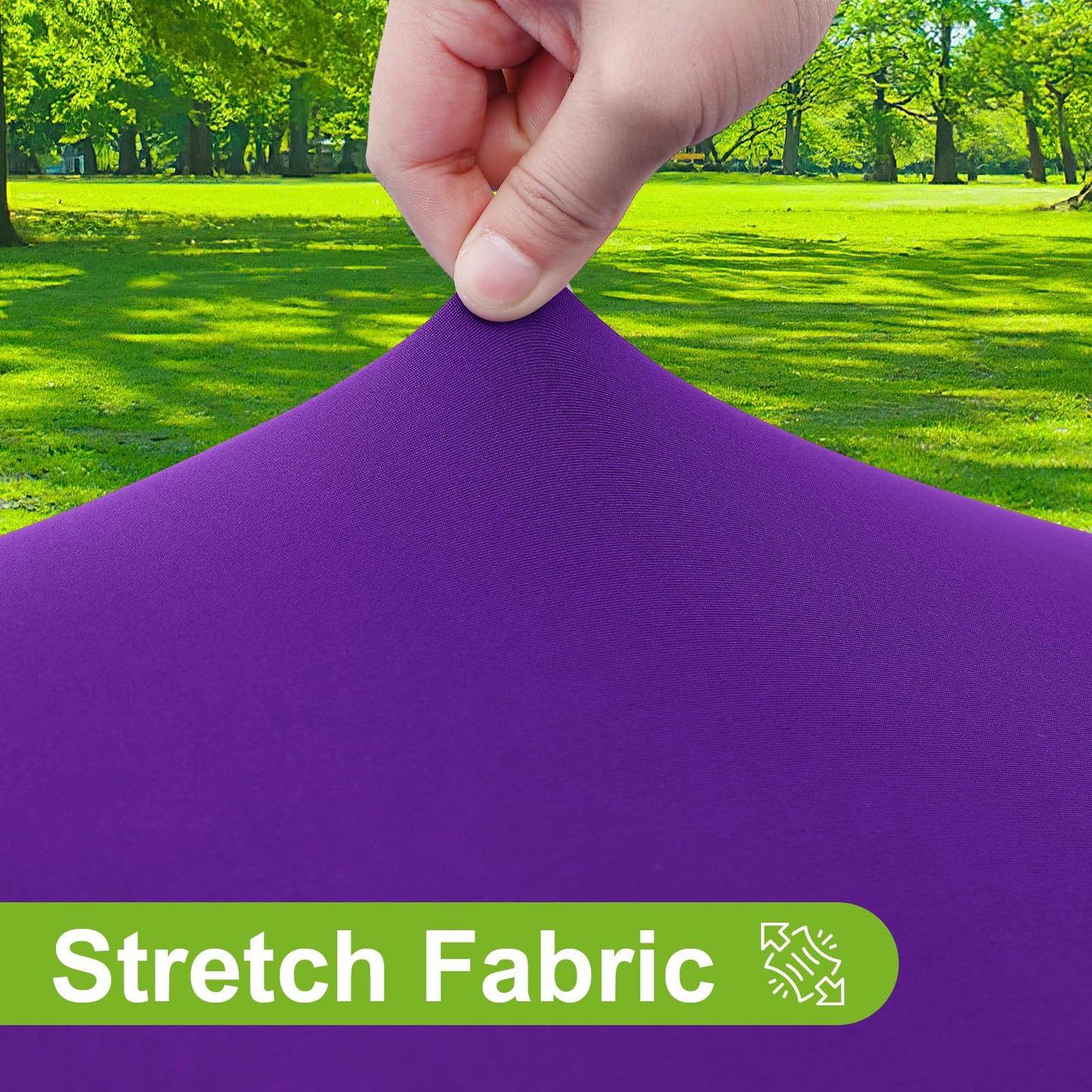 Smiry Round Spandex Tablecloth, Elastic Fitted Washable Tablecloths for 57"-68" Tables, Waterpoof Stretch Picnic Table Cover for Dining, Indoor and Outdoor, Purple